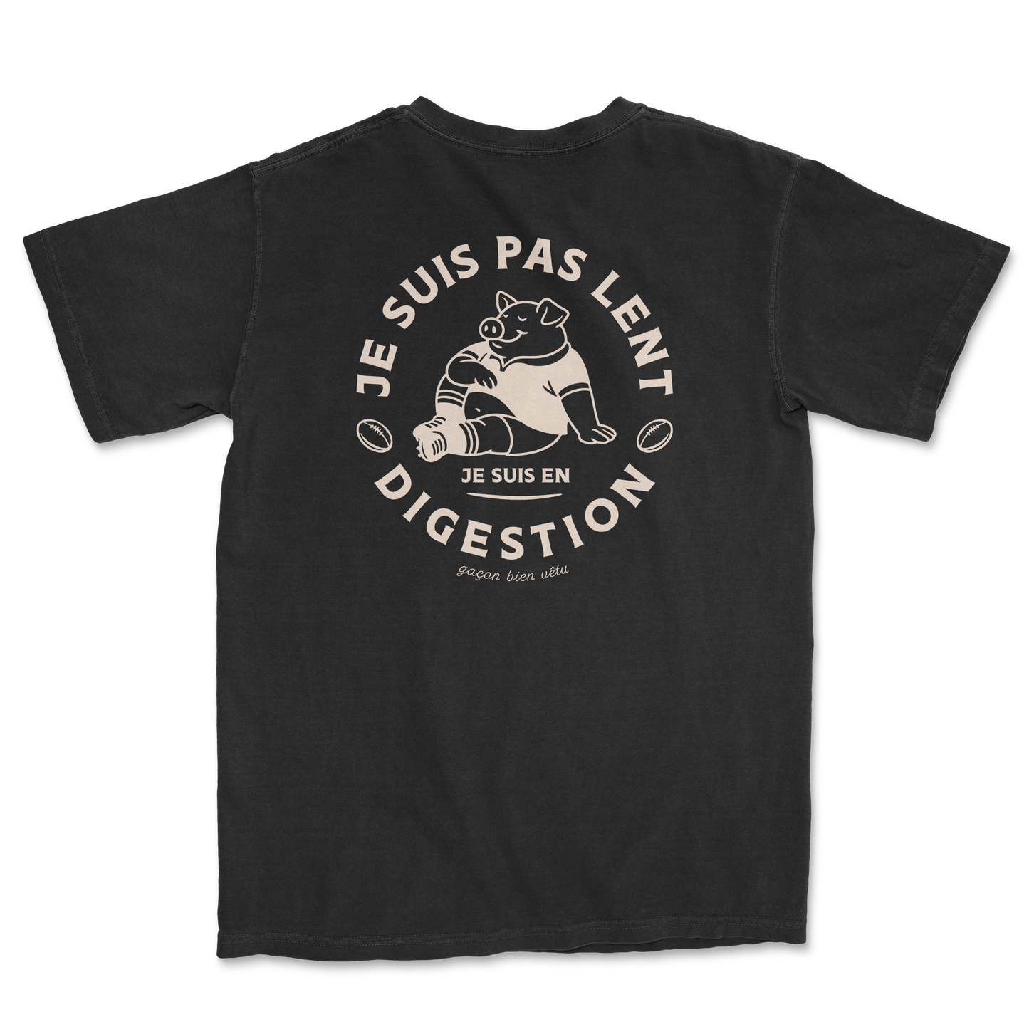 T-shirt Rugby Humour – Je Suis Pas Lent Je Suis en Digestion