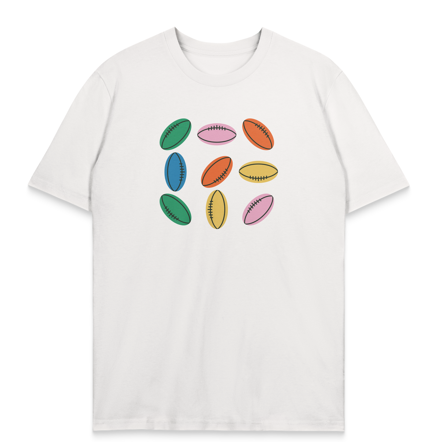 Rugby Lifestyle T-Shirt – Bunte Bälle