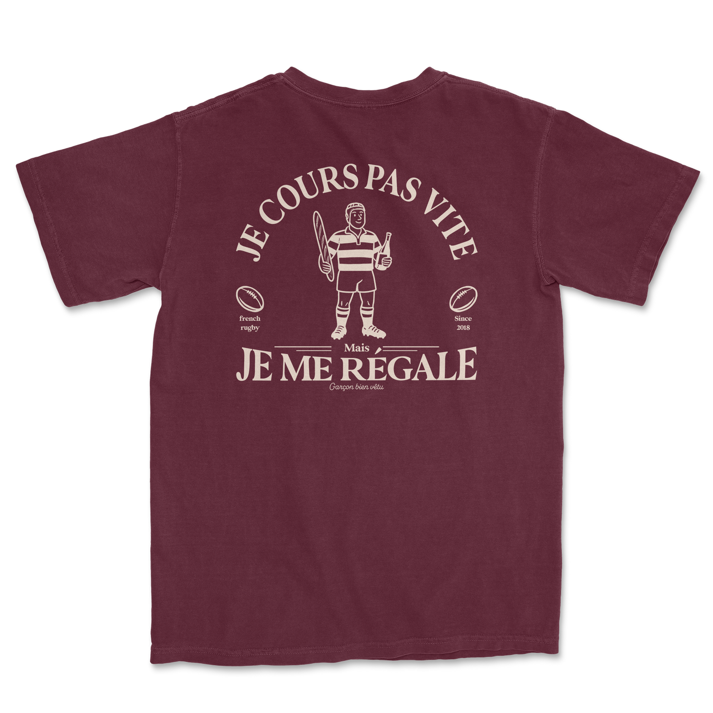 T-shirt Rugby Vintage – Je Cours Pas Vite Mais Je Me Régale