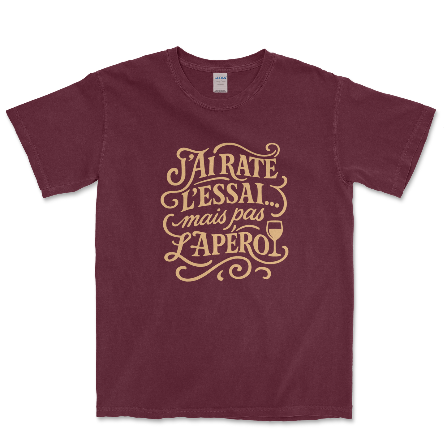 T-shirt Rugby Drôle – J’ai Raté l’Essai mais Pas l’Apéro