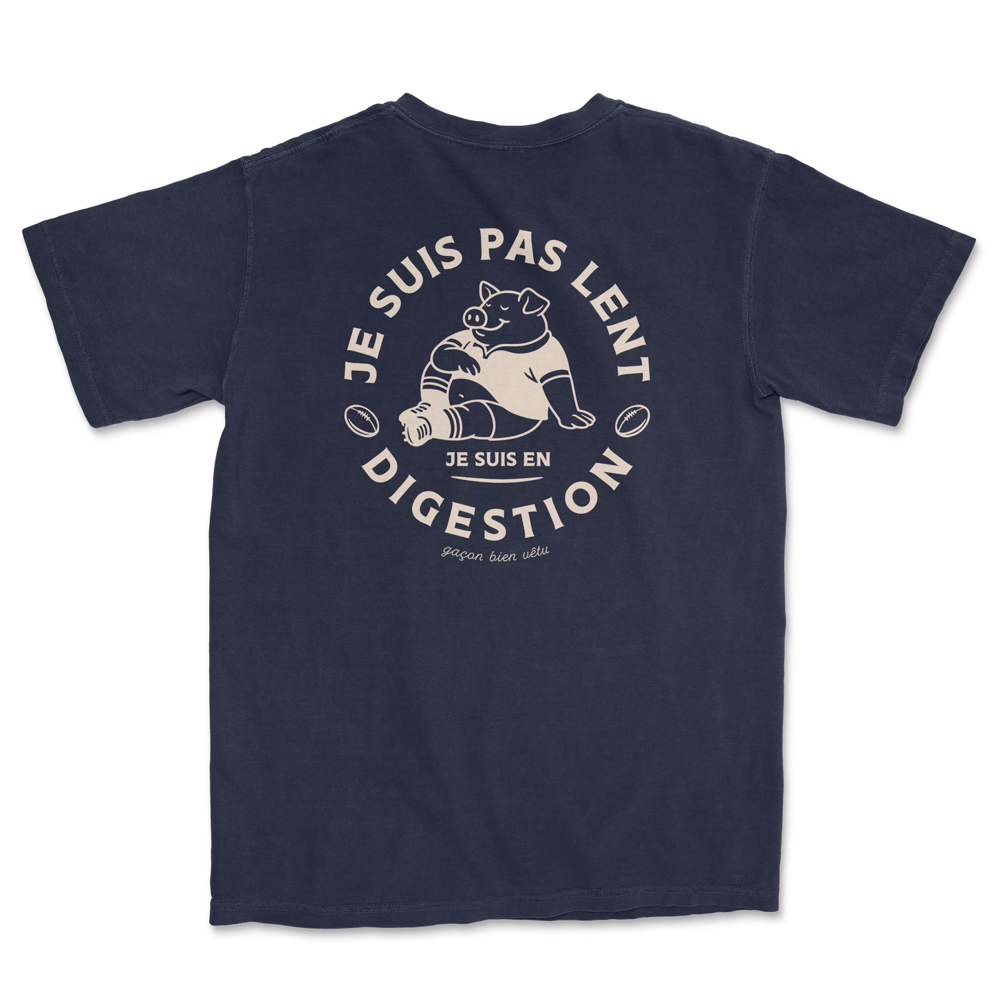 T-shirt Rugby Humour – Je Suis Pas Lent Je Suis en Digestion
