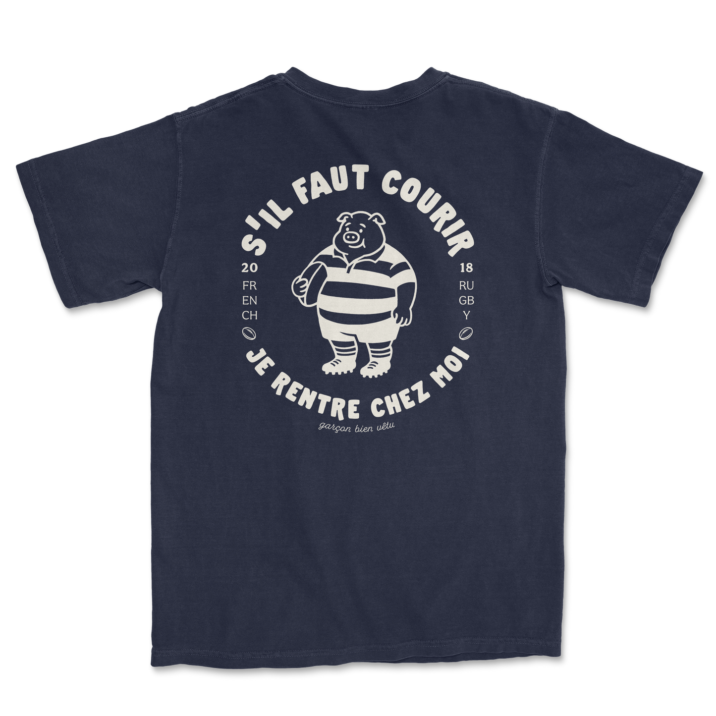 T-shirt rugby – S’il faut courir je rentre chez moi