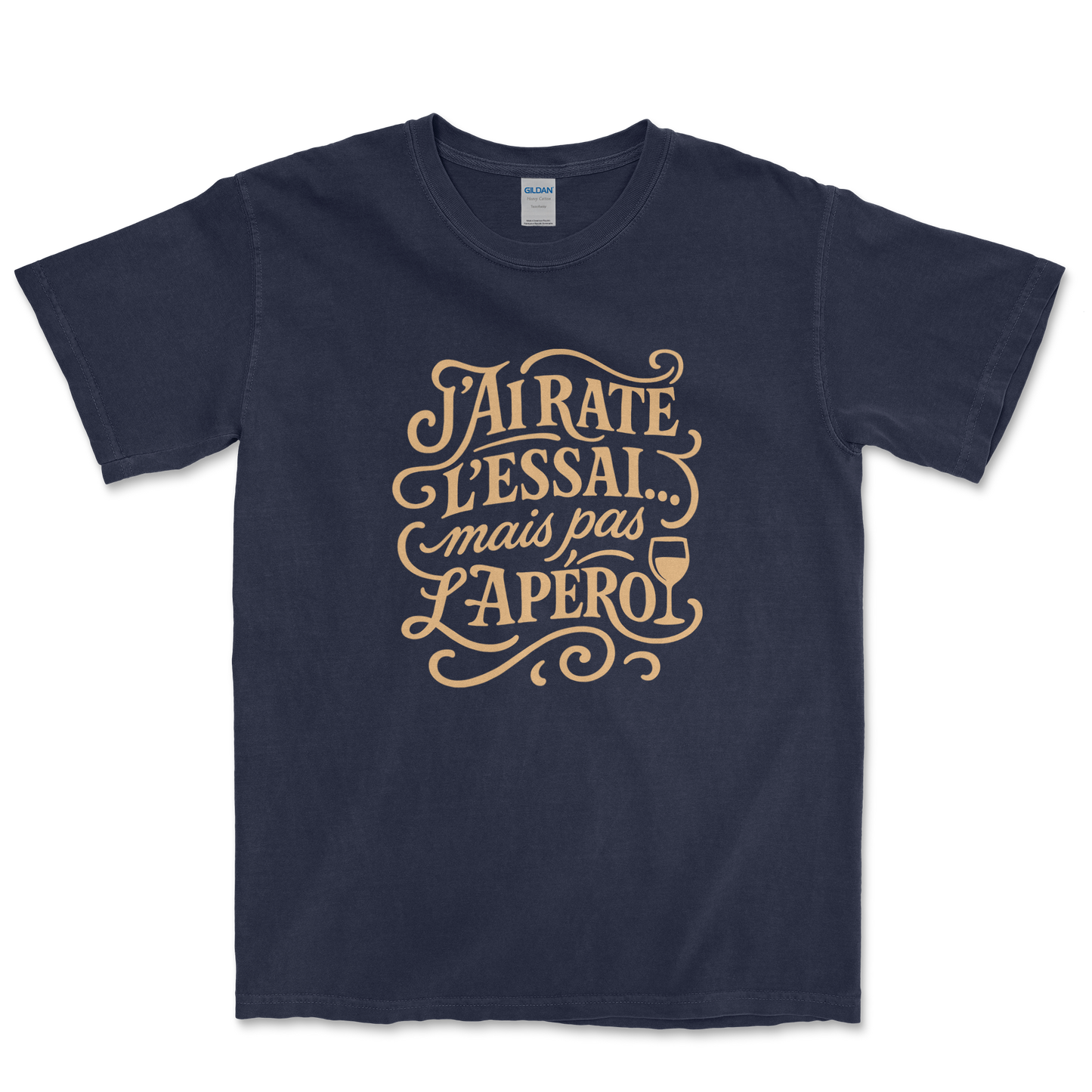 T-shirt Rugby Drôle – J’ai Raté l’Essai mais Pas l’Apéro