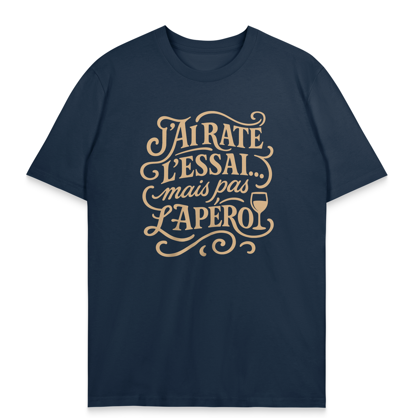 T-shirt Rugby Drôle – J’ai Raté l’Essai mais Pas l’Apéro