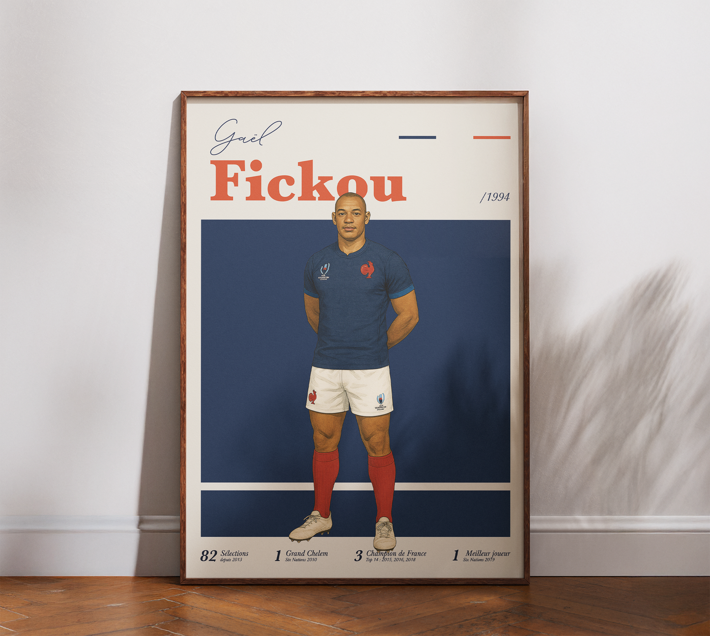 Affiche XV de France – Gaël Fickou-Garçon bien vêtu