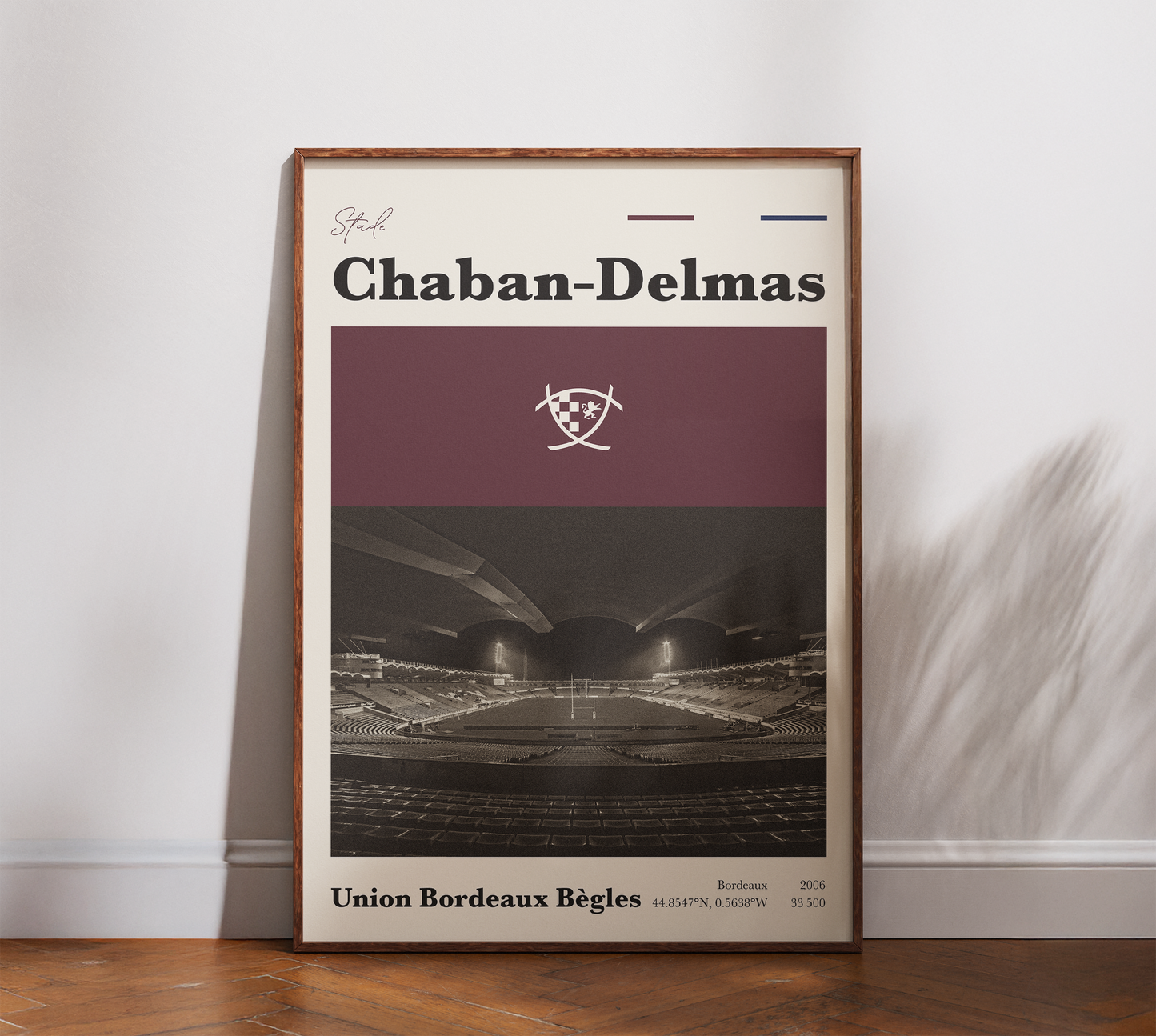 Affiche Union Bordeaux Bègles – Stade Chaban-Delmas-Garçon bien vêtu