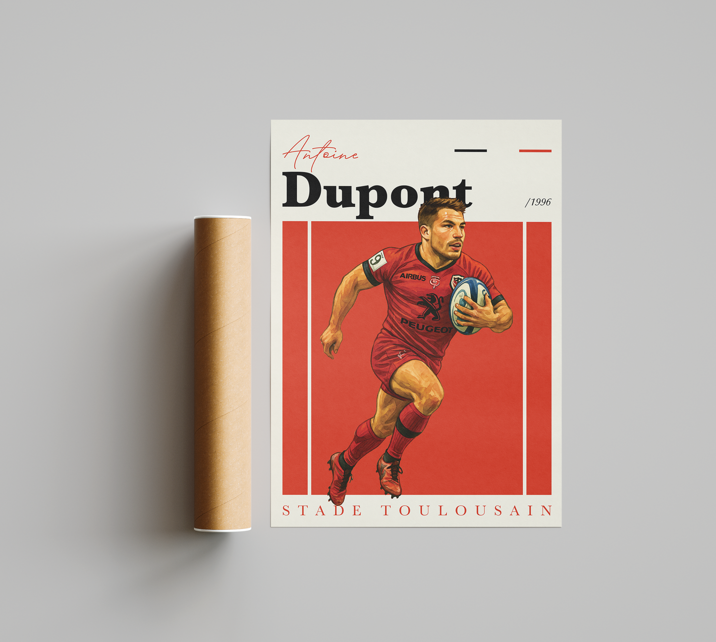 Affiche Stade Toulousain – Antoine Dupont-Garçon bien vêtu