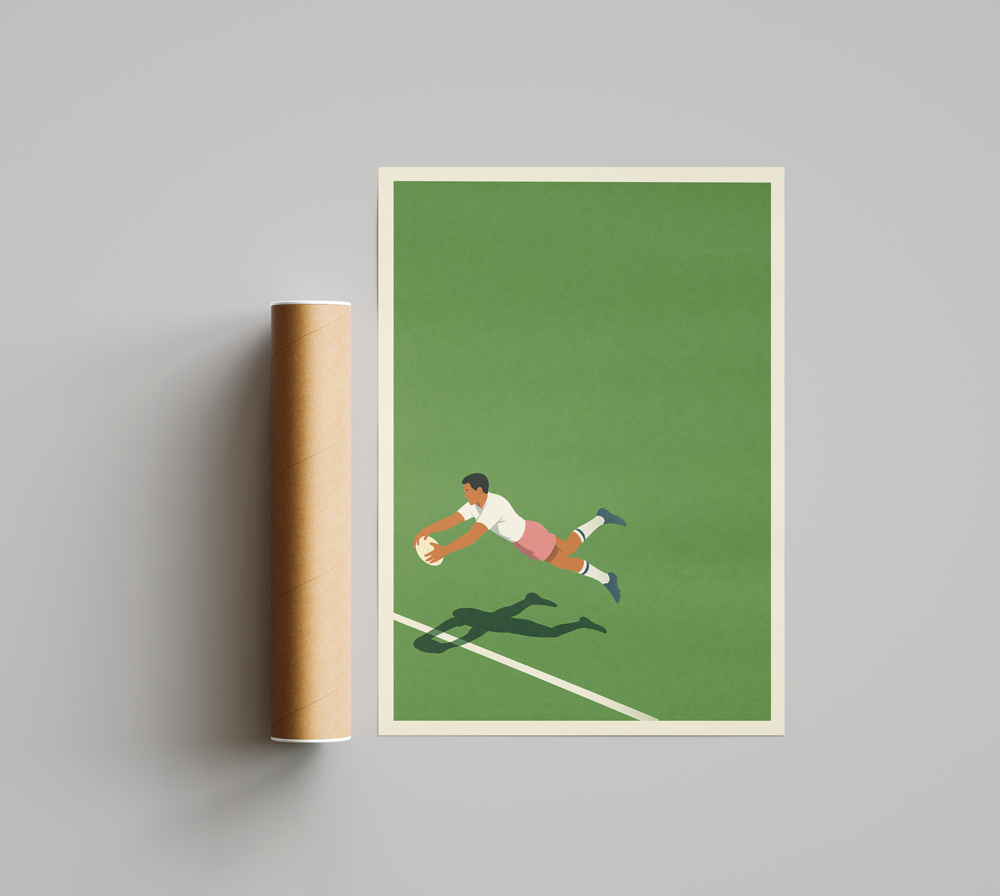 Affiche Rugby – Plongeon en Terre Promise-Garçon bien vêtu