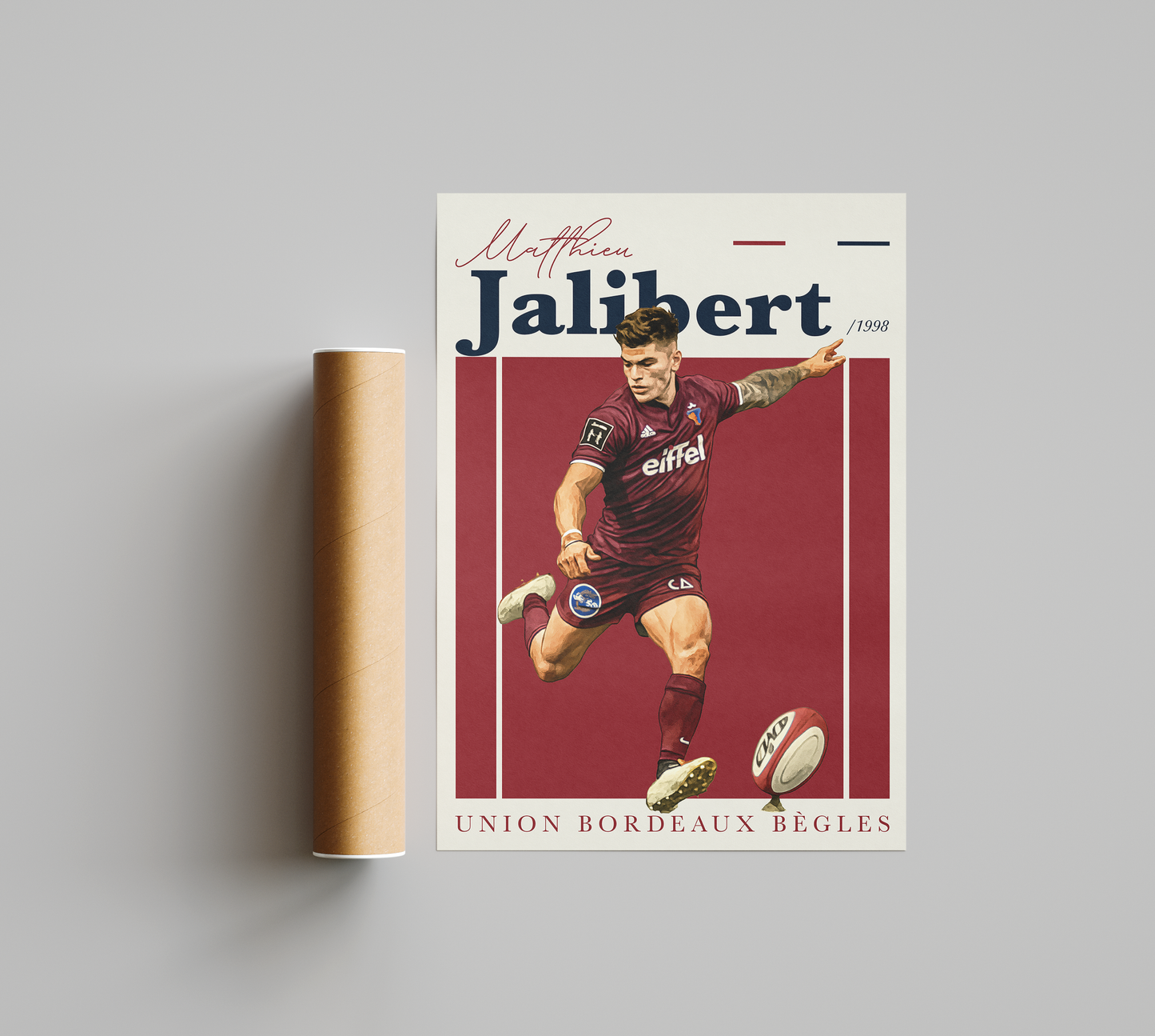 Affiche UBB – Matthieu Jalibert-Garçon bien vêtu