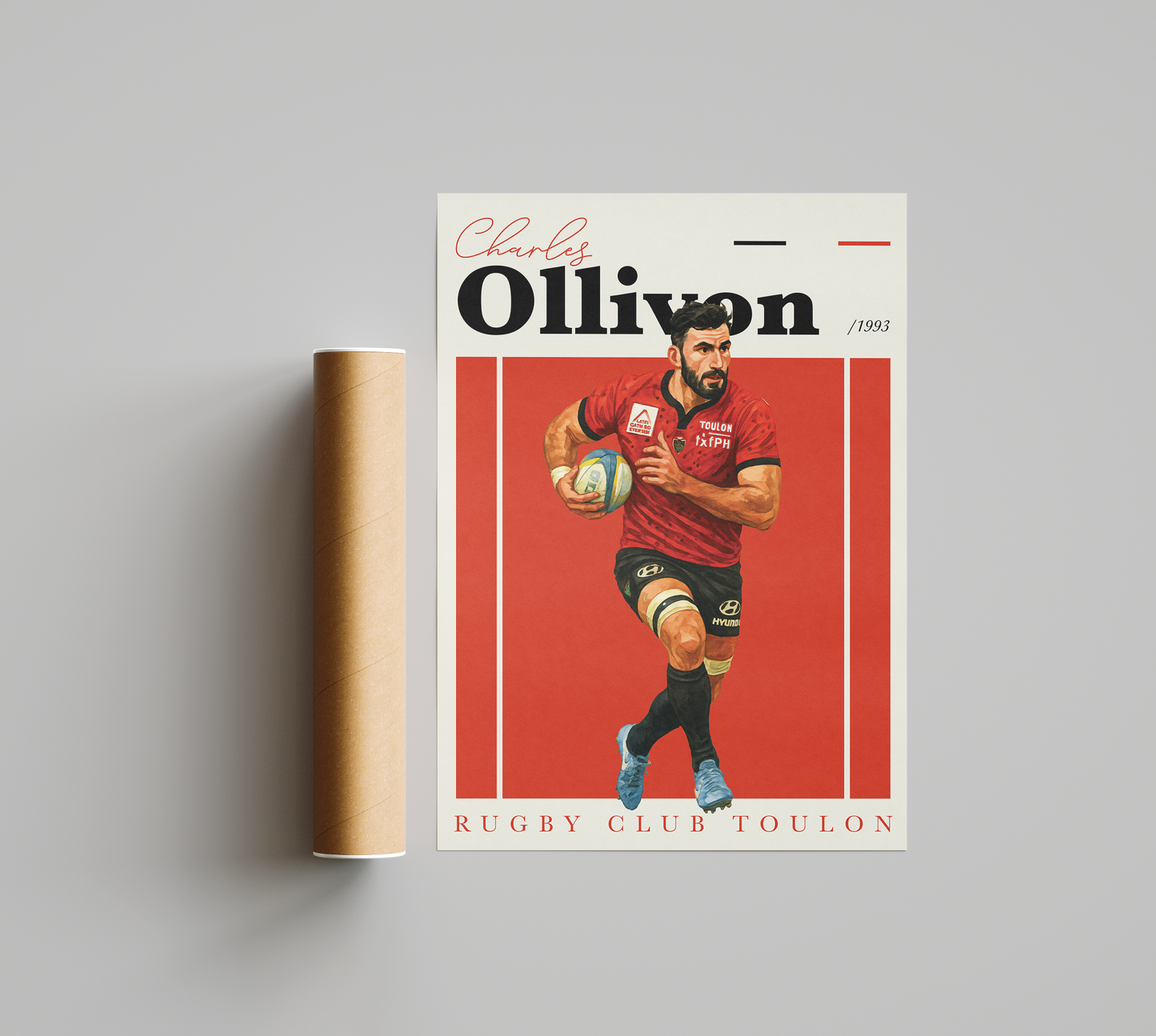 Affiche Rugby Club Toulon – Charles Ollivon-Garçon bien vêtu