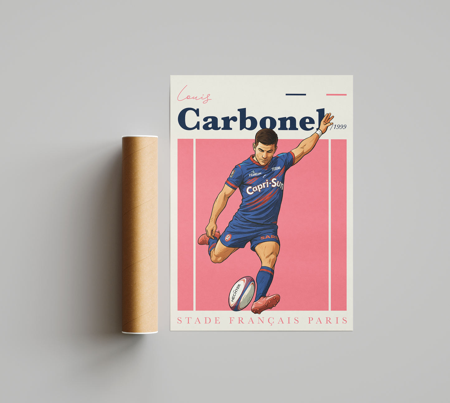Affiche Stade Français Paris – Louis Carbonel-Garçon bien vêtu