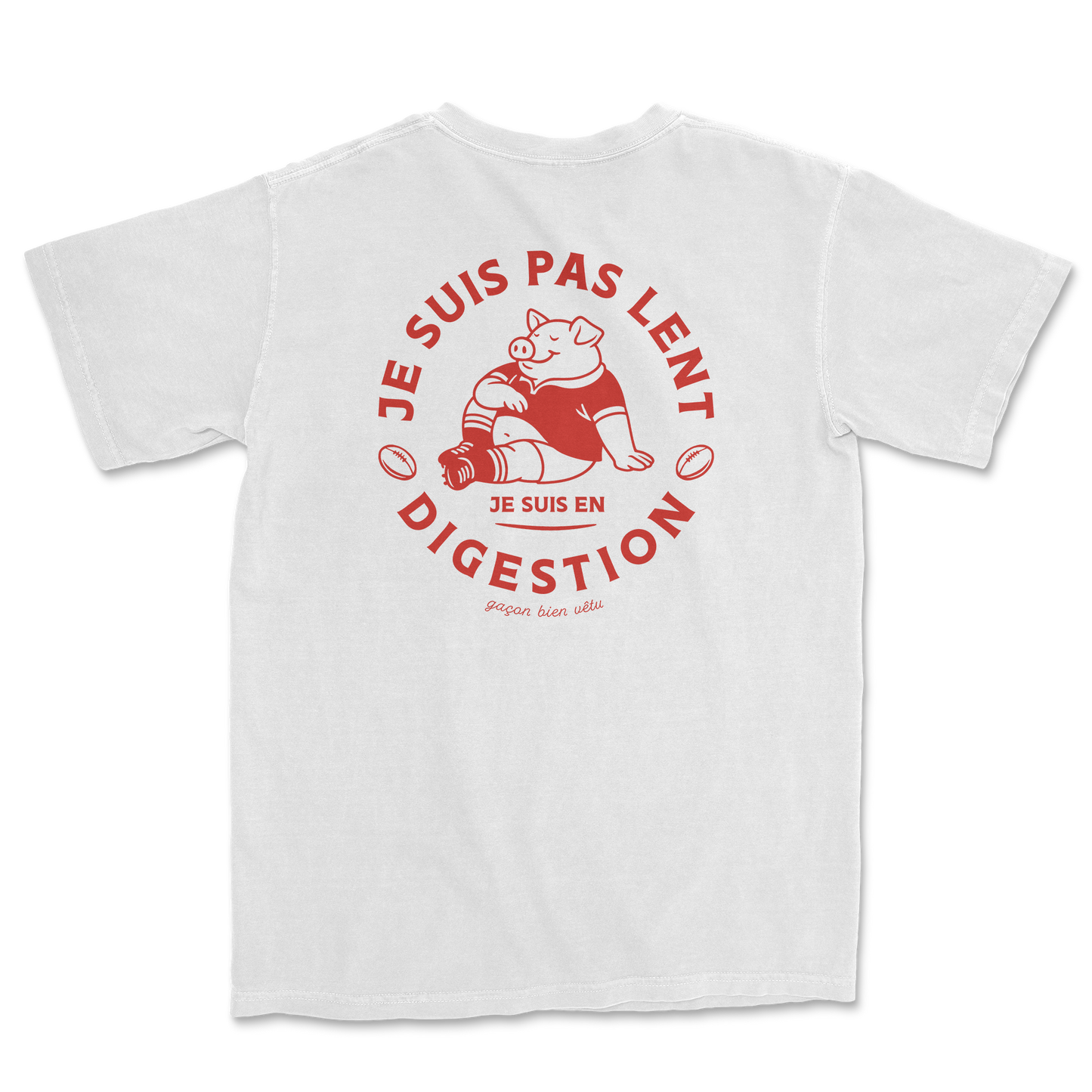 T-shirt Rugby Humour – Je Suis Pas Lent Je Suis en Digestion