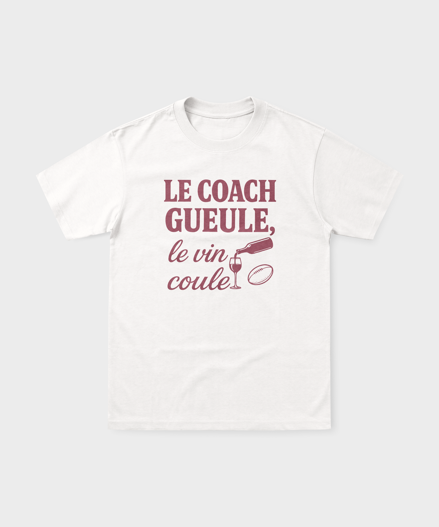 T-shirt Rugby Humour – Le Coach Gueule, le Vin Coule