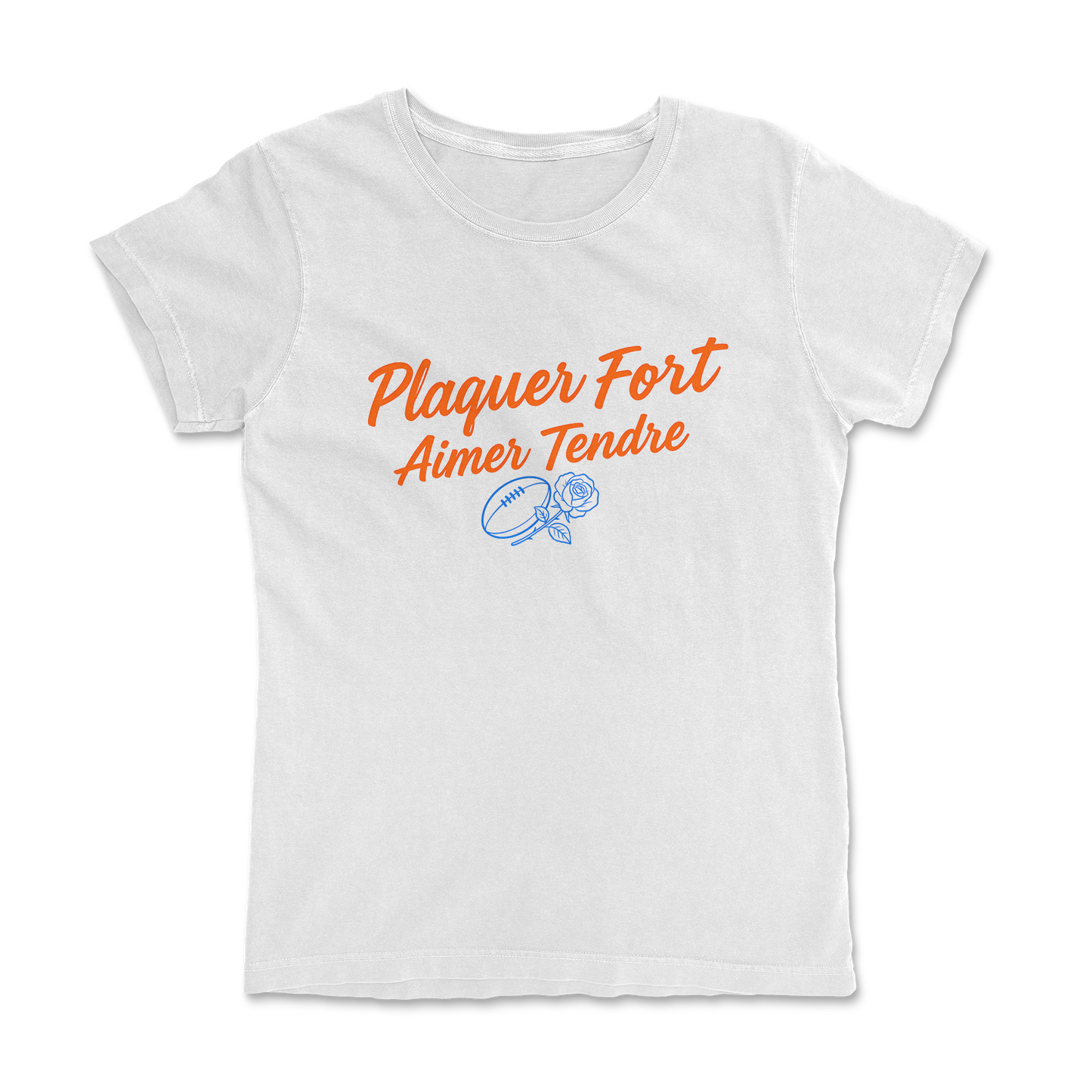 T-shirt Rugby Femme – Plaquer Fort, Aimer Tendre