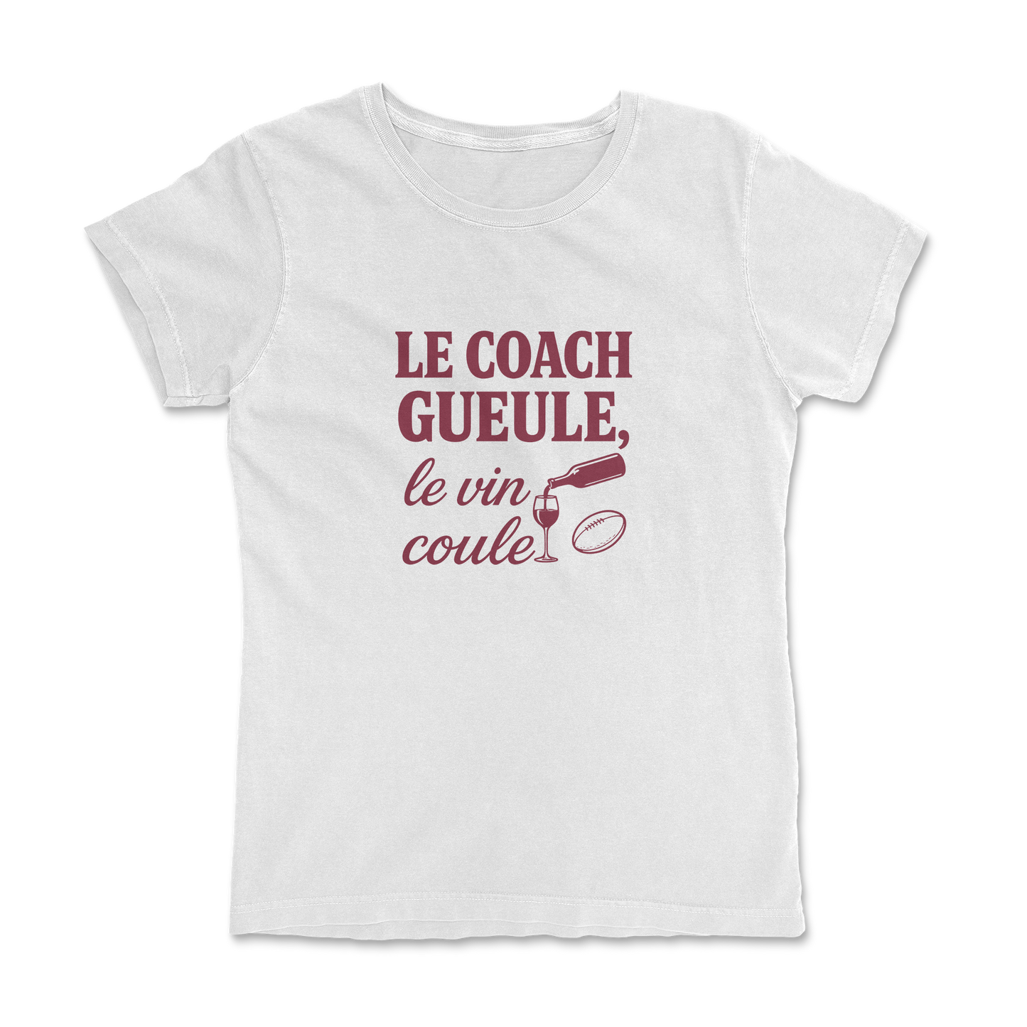 T-shirt Rugby Humour – Le Coach Gueule, le Vin Coule