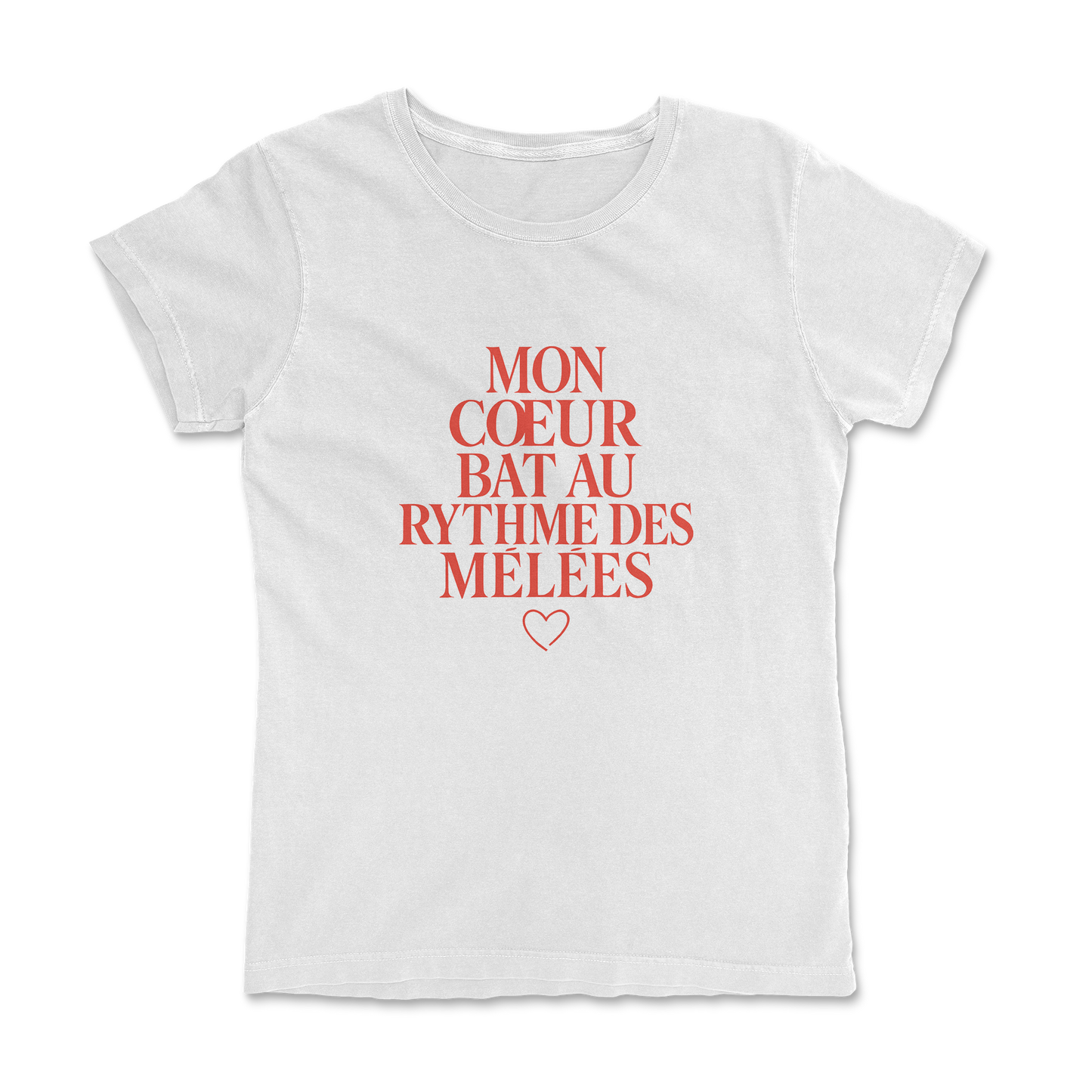 T-shirt Rugby Femme – Mon Cœur Bat au Rythme des Mêlées