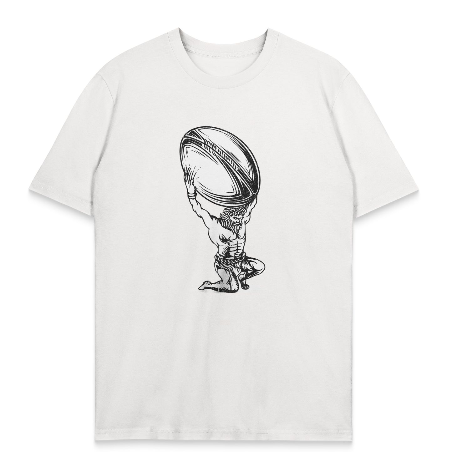 Mythologisches Rugby-T-Shirt – Atlas des ovalen Balls