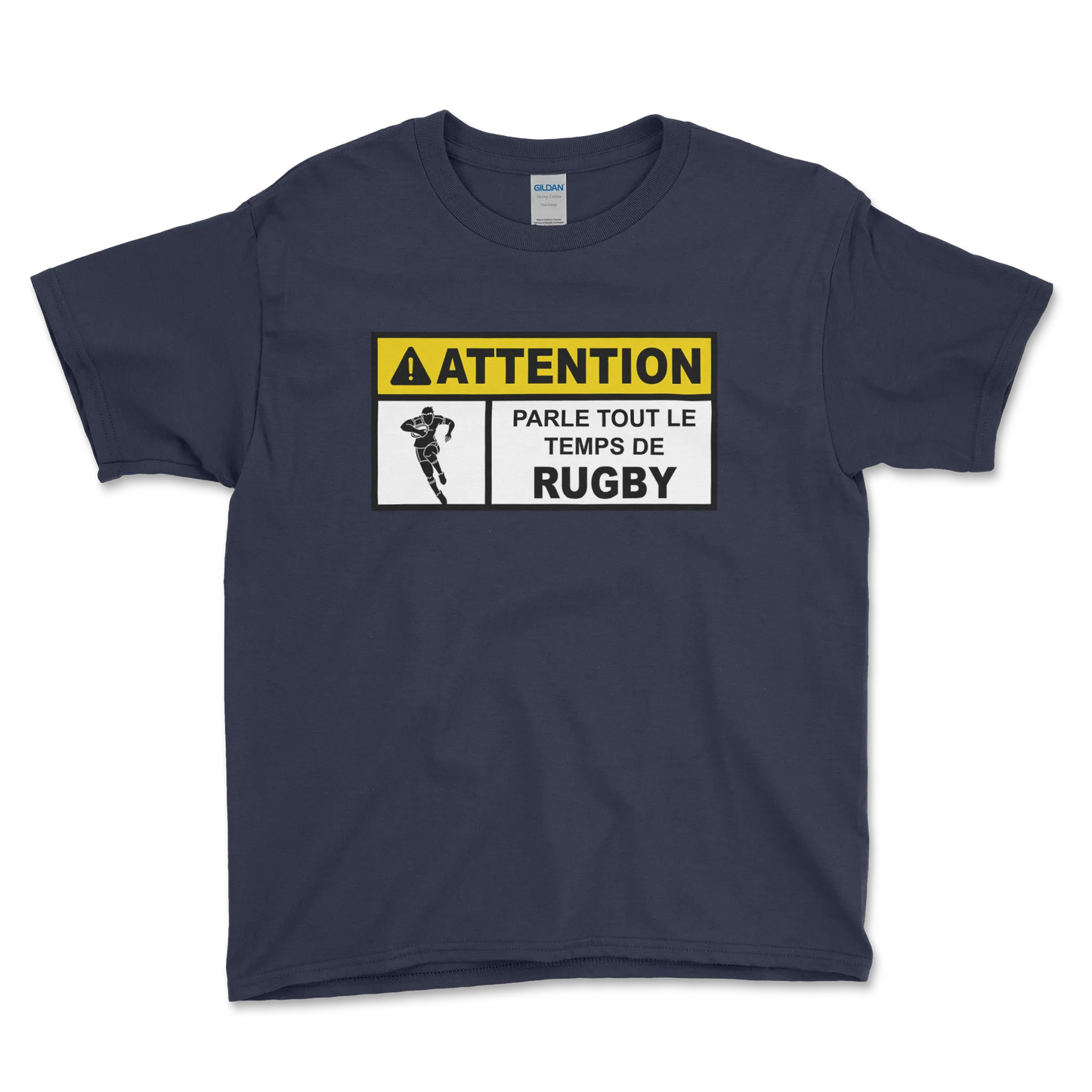 T-shirt Rugby Enfant Humour – Attention Rugby Addict-Garçon bien vêtu