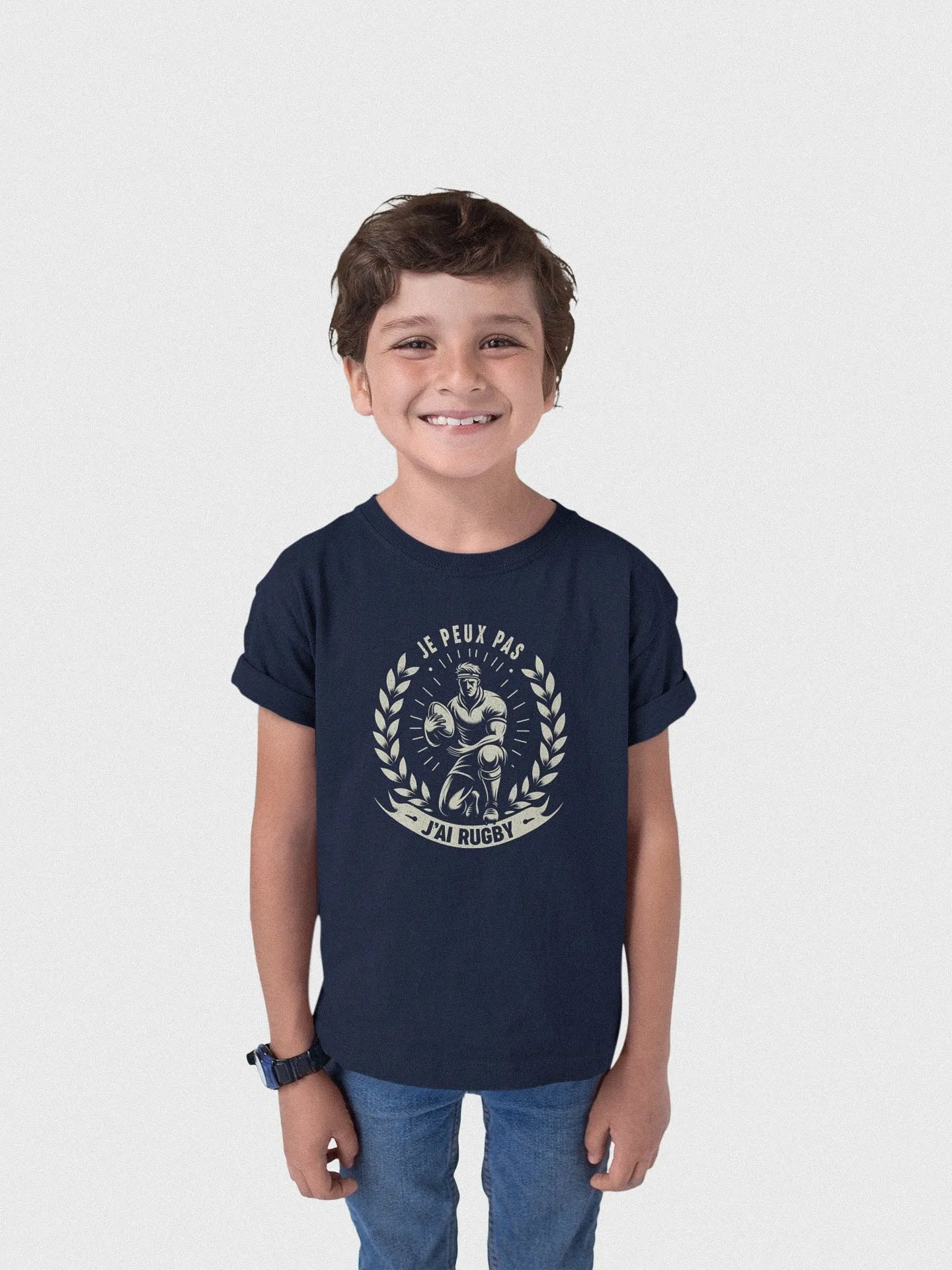 T-shirt Rugby Enfant Je Peux Pas, J'ai Rugby-Garçon bien vêtu