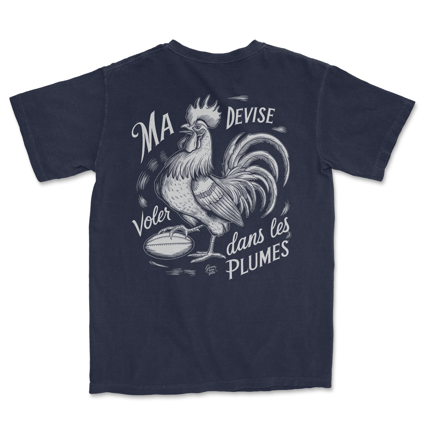 T-shirt Rugby – Ma Devise : Voler dans les Plumes-Garçon bien vêtu