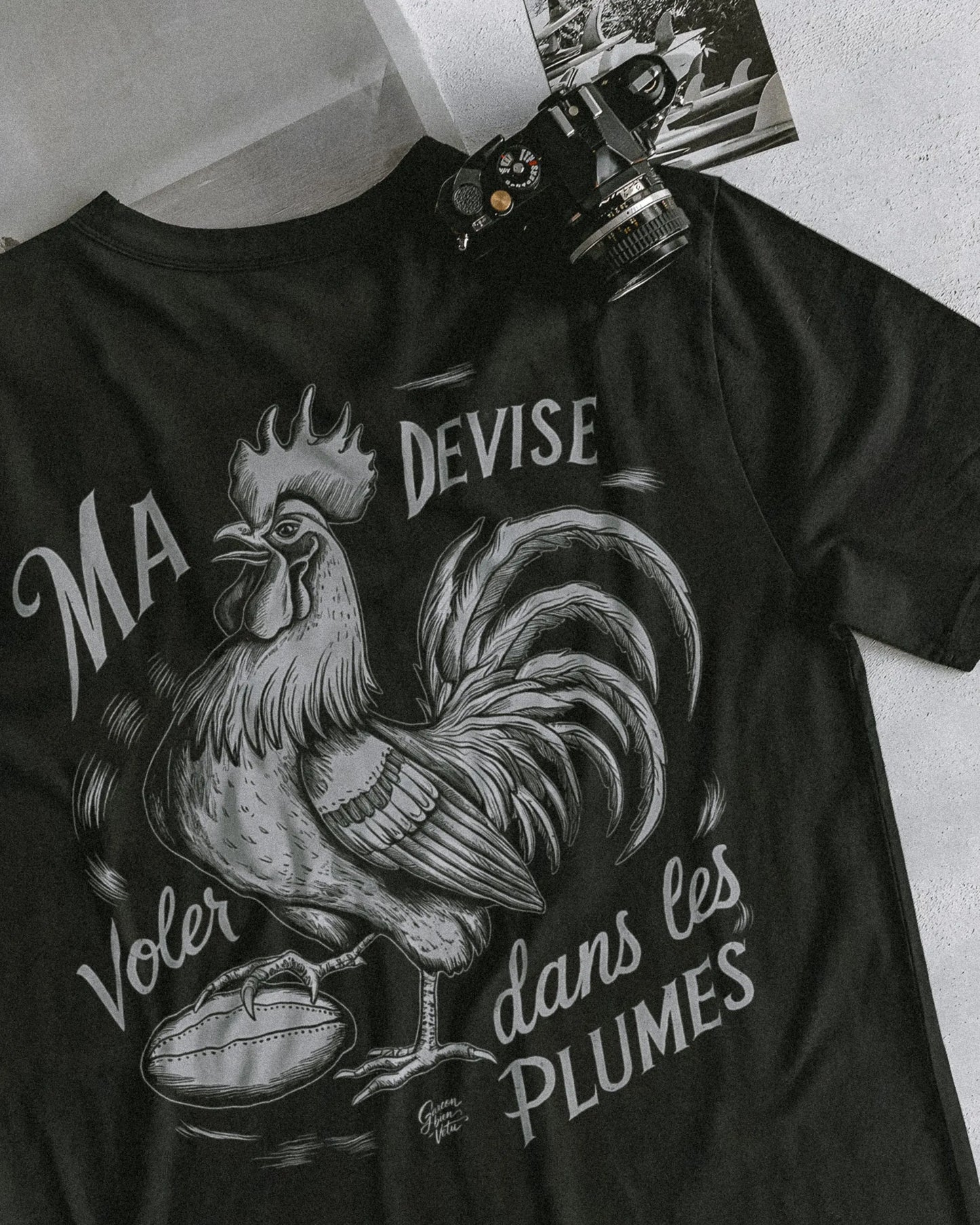 T-shirt Rugby – Ma Devise : Voler dans les Plumes-Garçon bien vêtu
