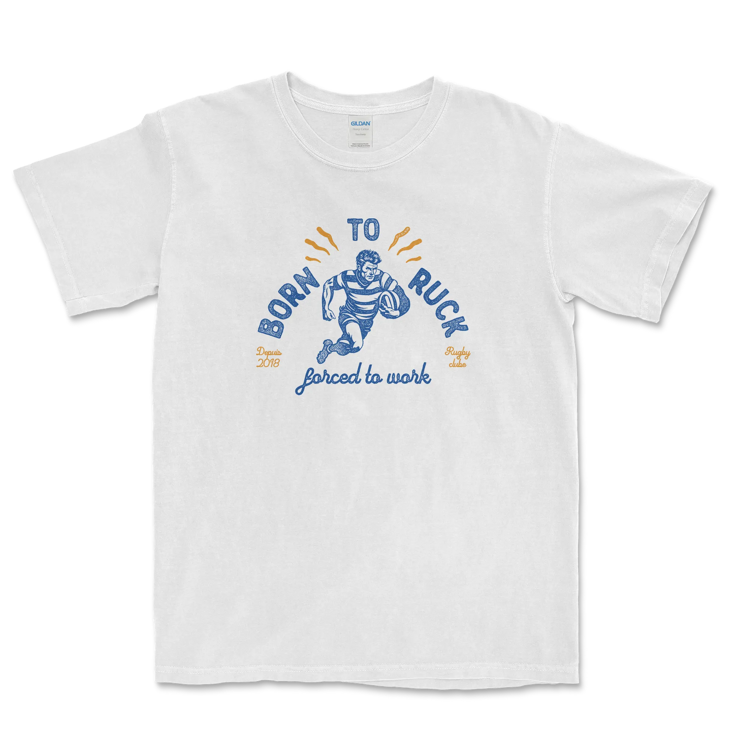 T-shirt Rugby Passion – Born to Ruck, Forced to Work-Garçon bien vêtu