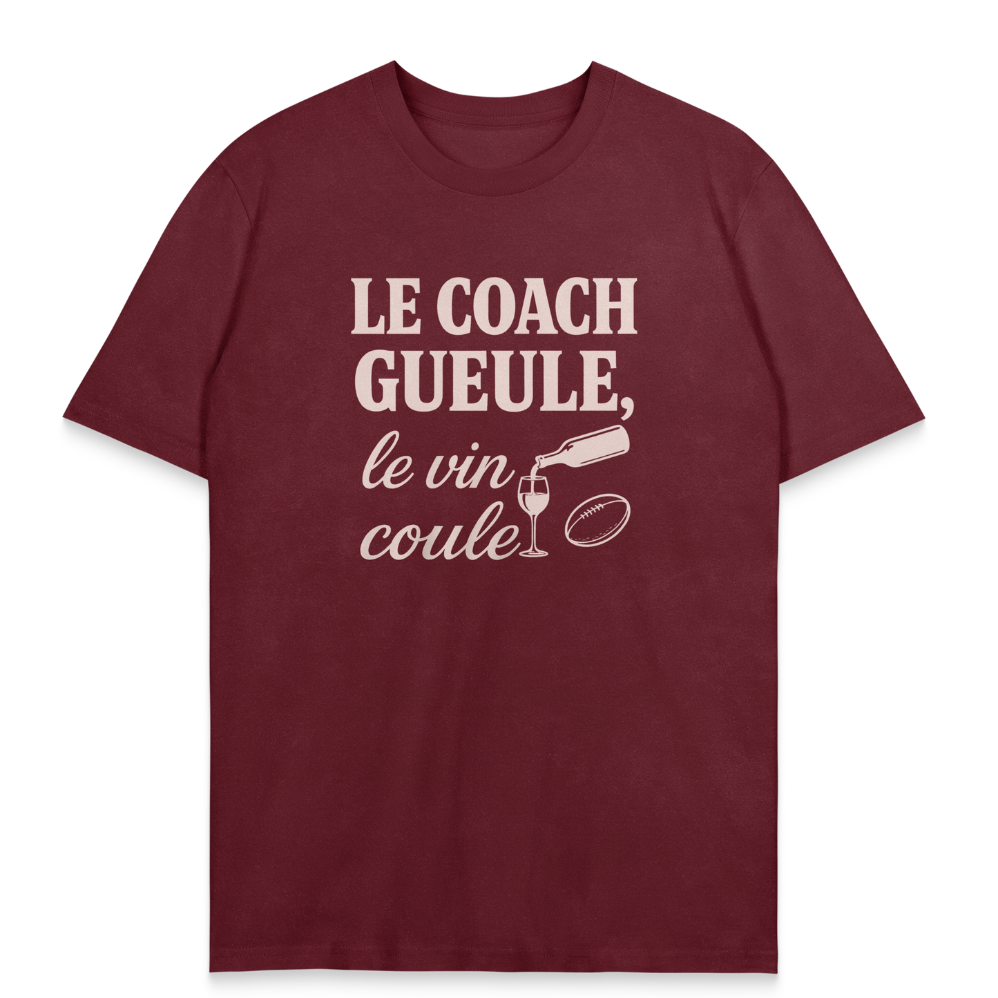 T-shirt Rugby Humour – Le Coach Gueule, le Vin Coule
