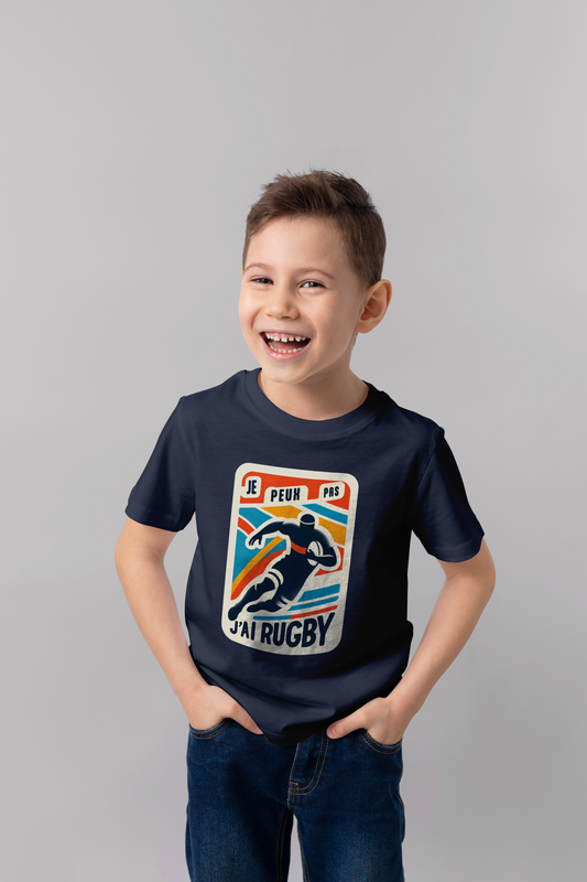 T-shirt Rugby Enfant Lifestyle – Je Peux Pas, J’ai Rugby-Garçon bien vêtu