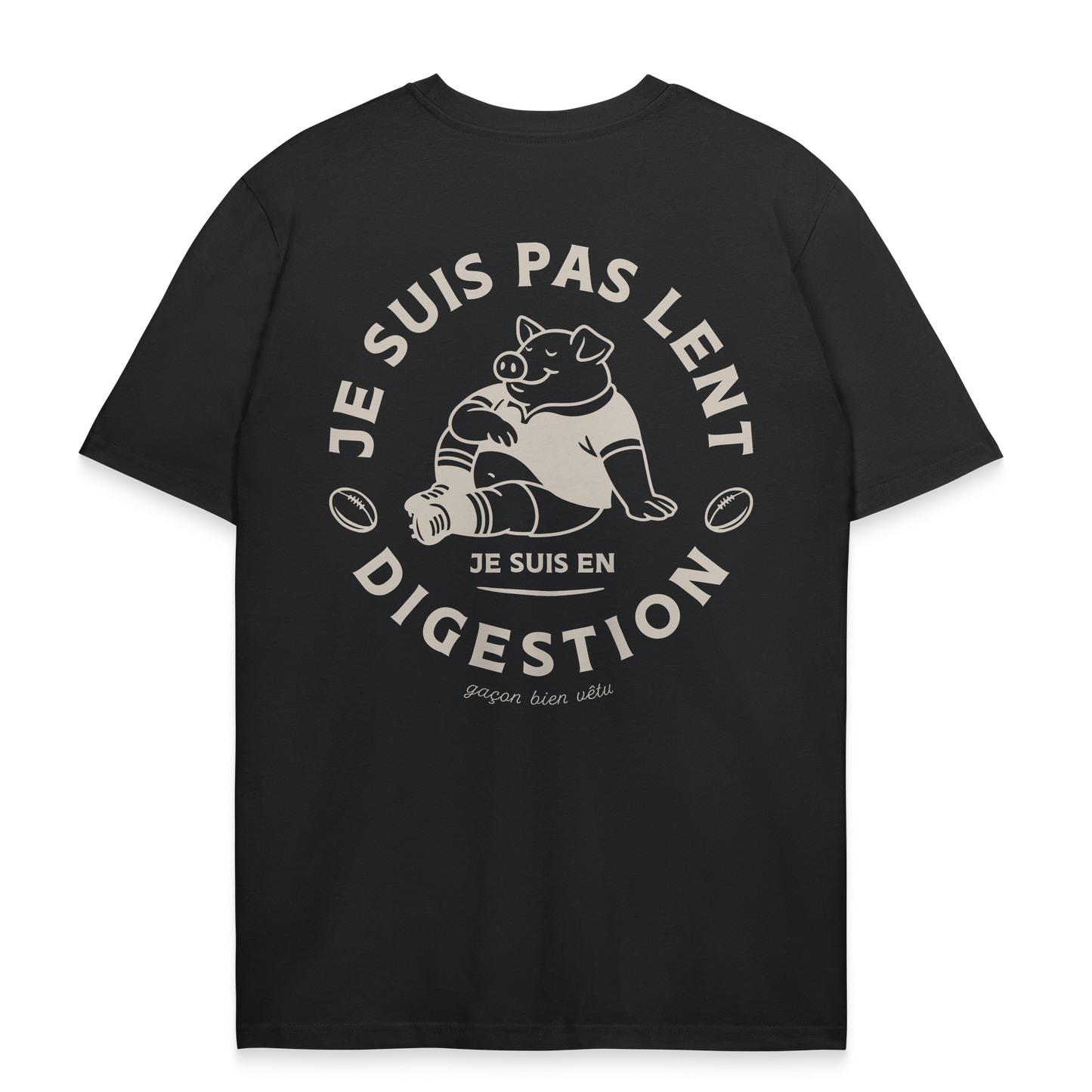 T-shirt Rugby Humour – Je Suis Pas Lent Je Suis en Digestion