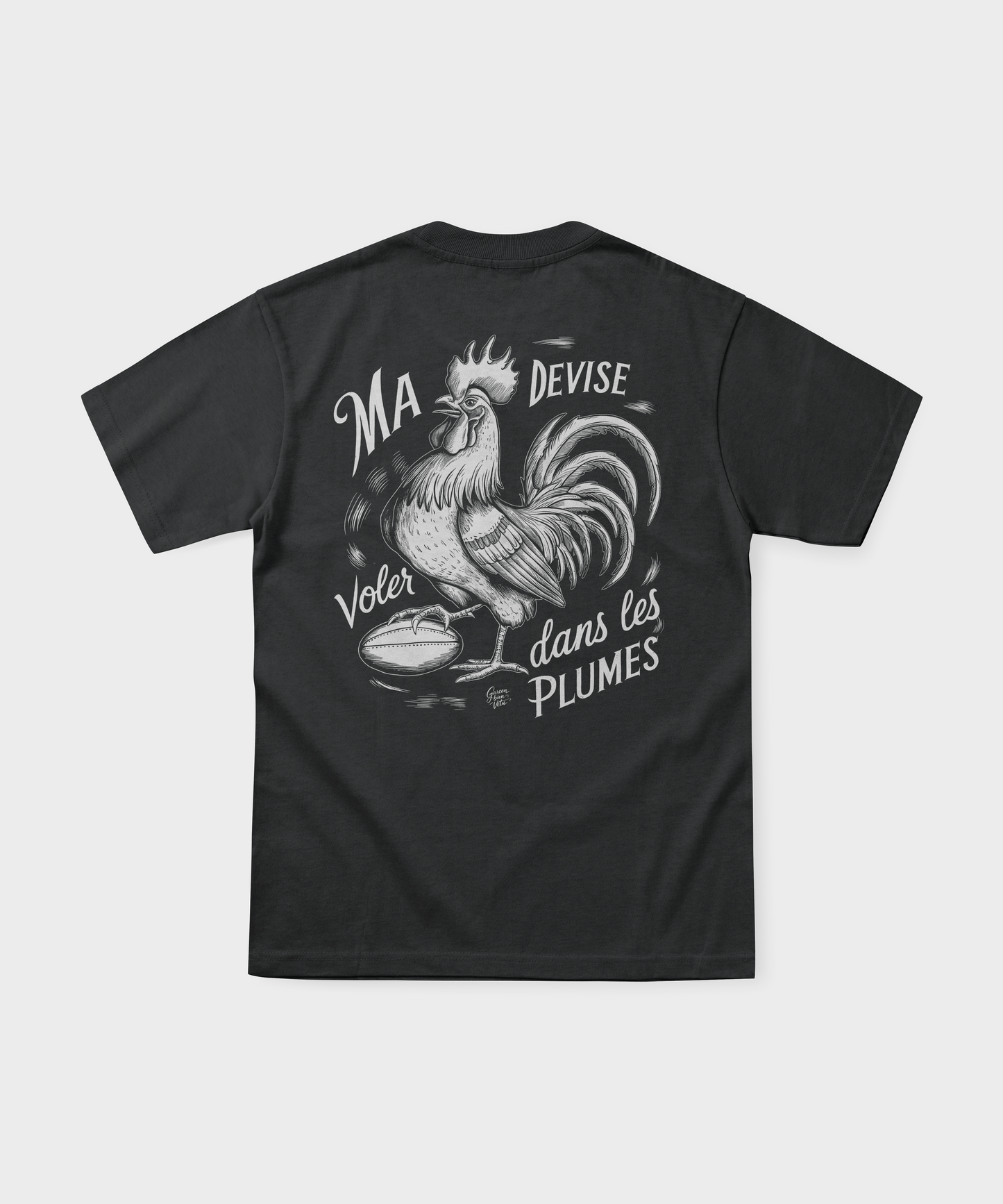 Rugby T-shirt – My Motto: Flying in the Feathers