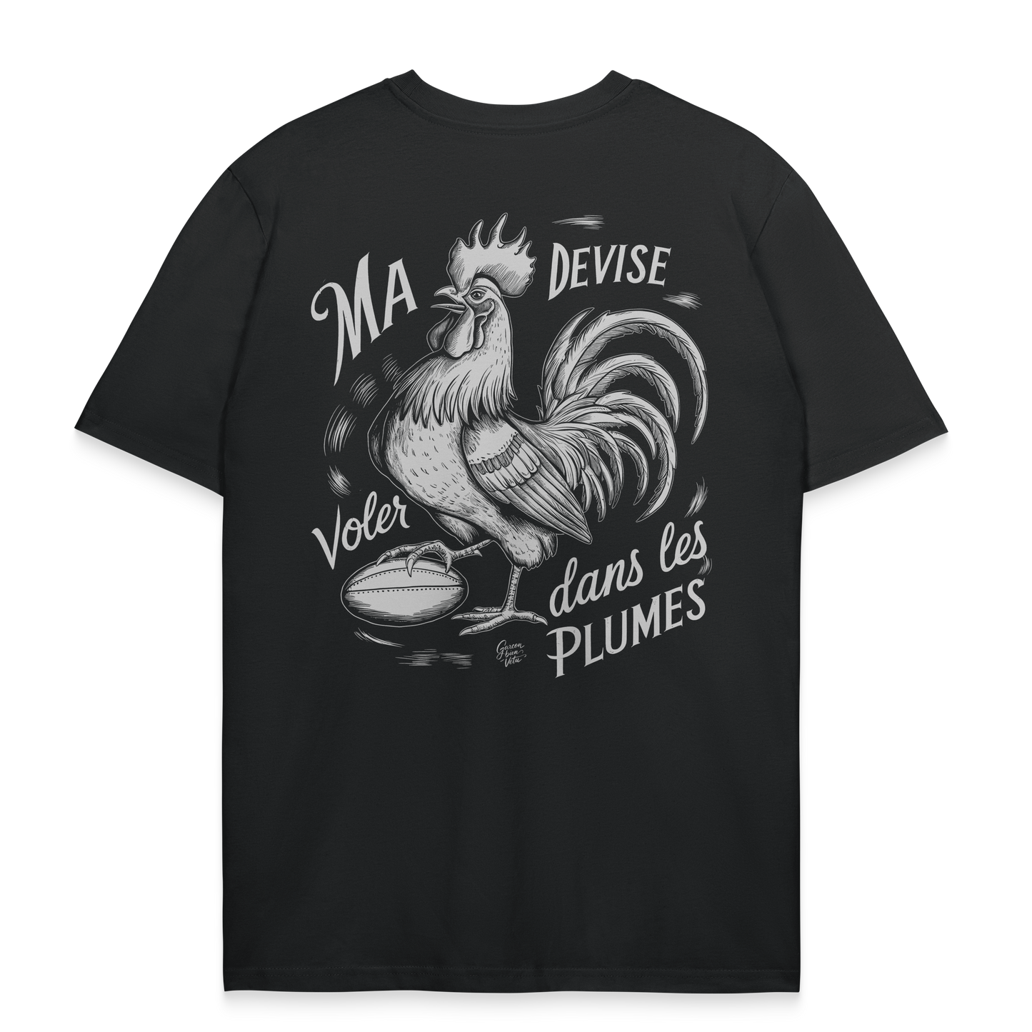 Rugby T-Shirt – Mein Motto: Fliegen in den Federn