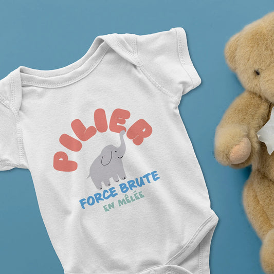 Body bébé pilier éléphant – rugbyman en herbe-Garçon bien vêtu