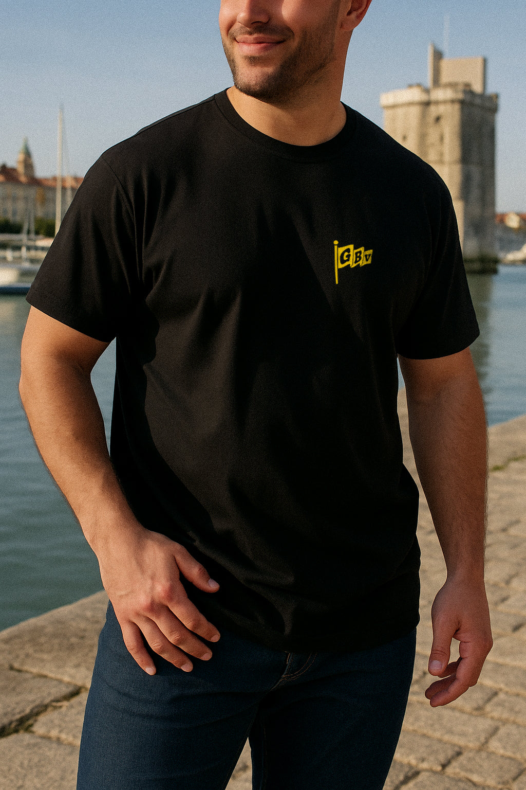 T-shirt Rugby La Rochelle – Stade Rochelais, Fierté Maritime-Garçon bien vêtu