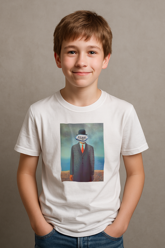 T-shirt Rugby Enfant Surréaliste – L’Homme Ovale-Garçon bien vêtu