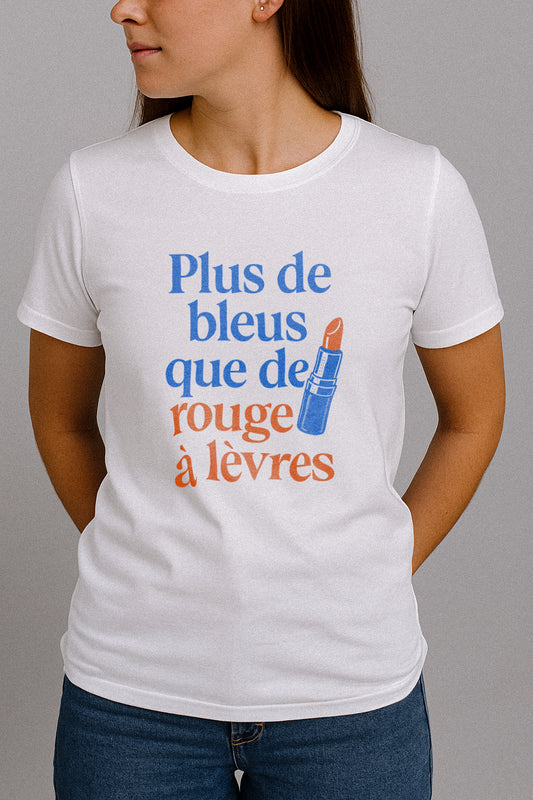 T-shirt Rugby Femme – Plus de Bleus que de Rouge à Lèvres