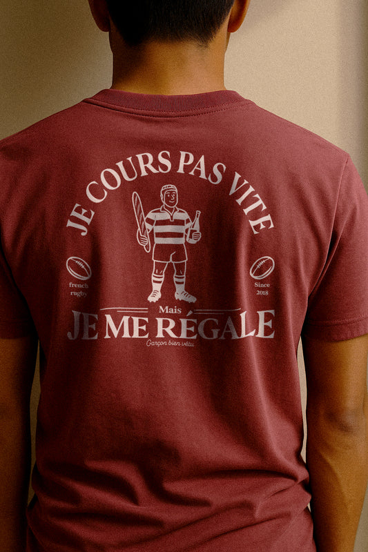 T-shirt Rugby Vintage – Je Cours Pas Vite Mais Je Me Régale