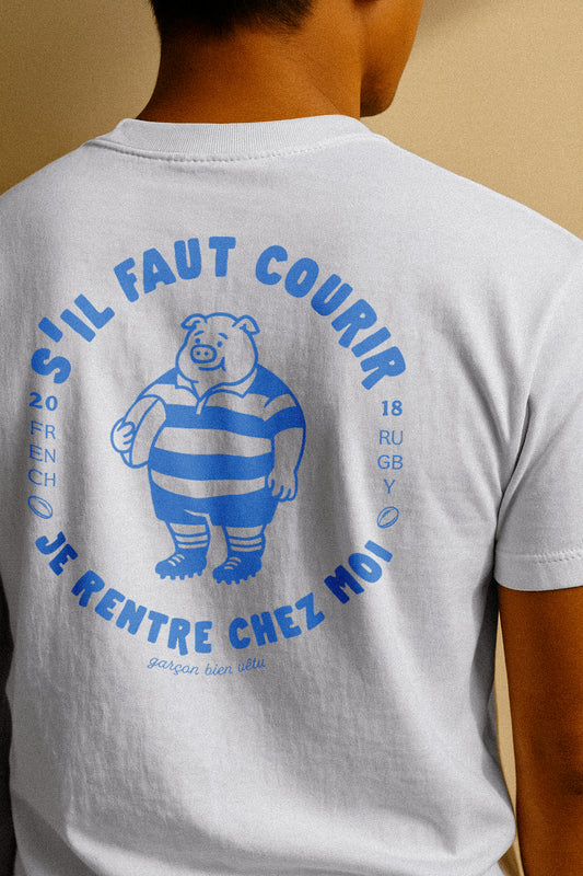 T-shirt rugby – S’il faut courir je rentre chez moi