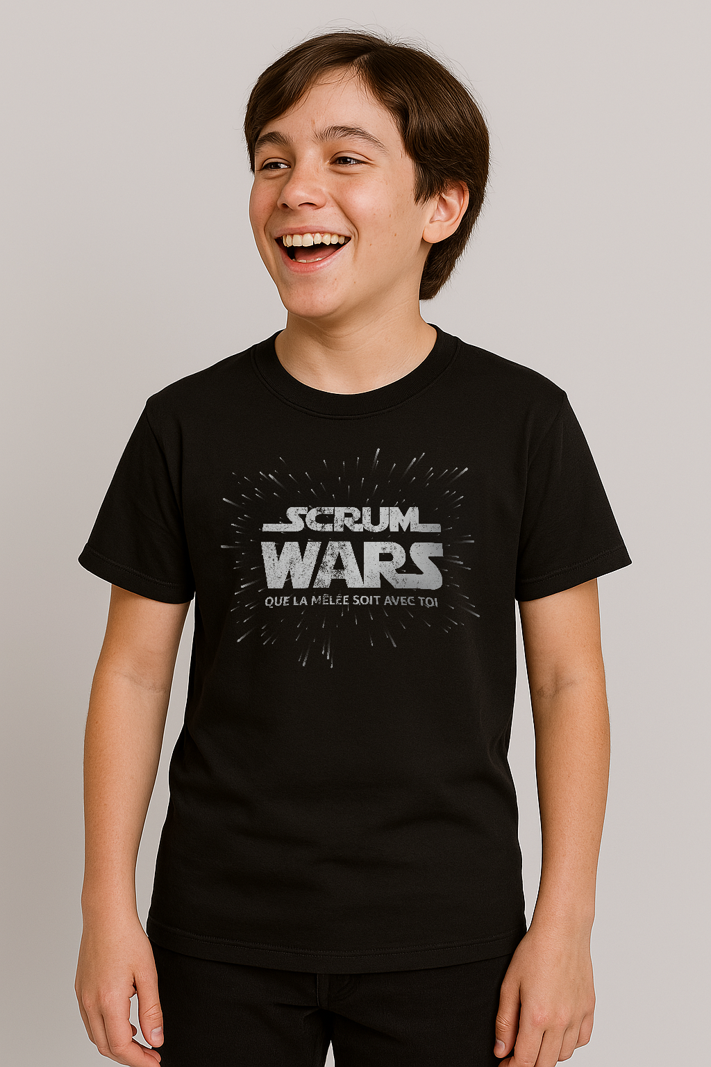 T-shirt Rugby Enfant Pop Culture – Scrum Wars-Garçon bien vêtu