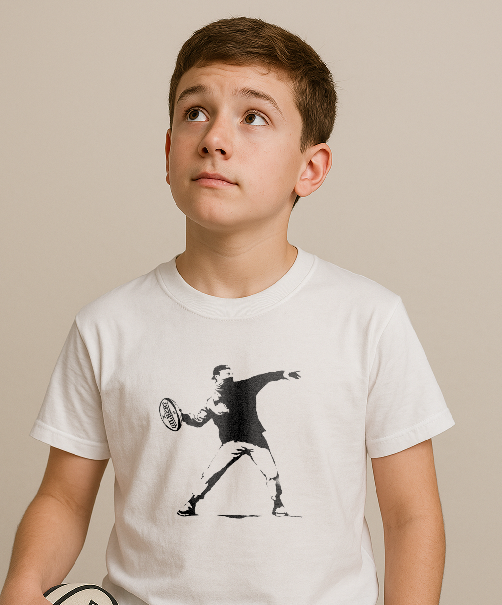 T-shirt Rugby Enfant Street Art – Révolution Ovale-Garçon bien vêtu