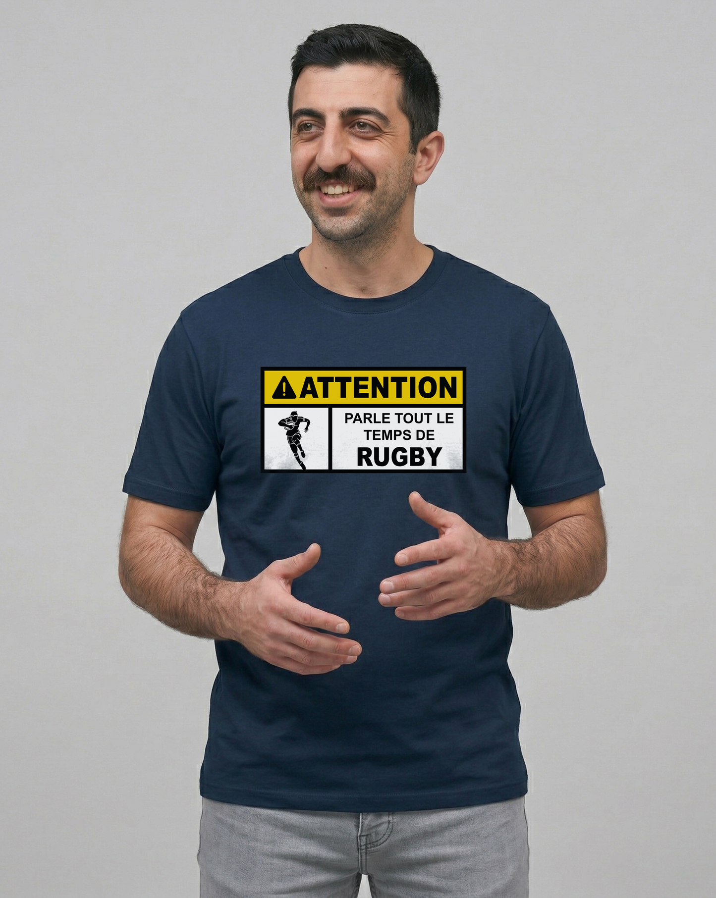 T-shirt Rugby Humour – Attention Rugby Addict