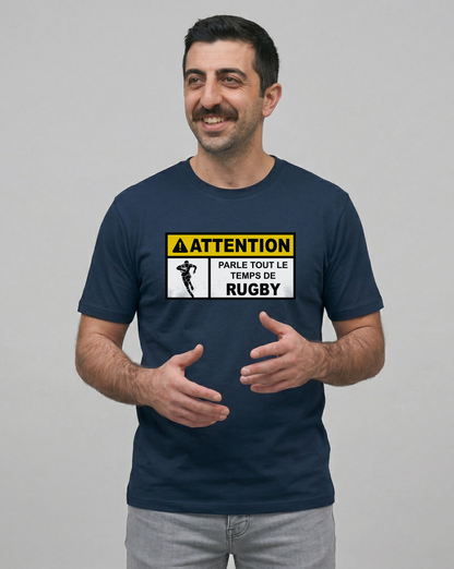 T-shirt Rugby Humour – Attention Rugby Addict