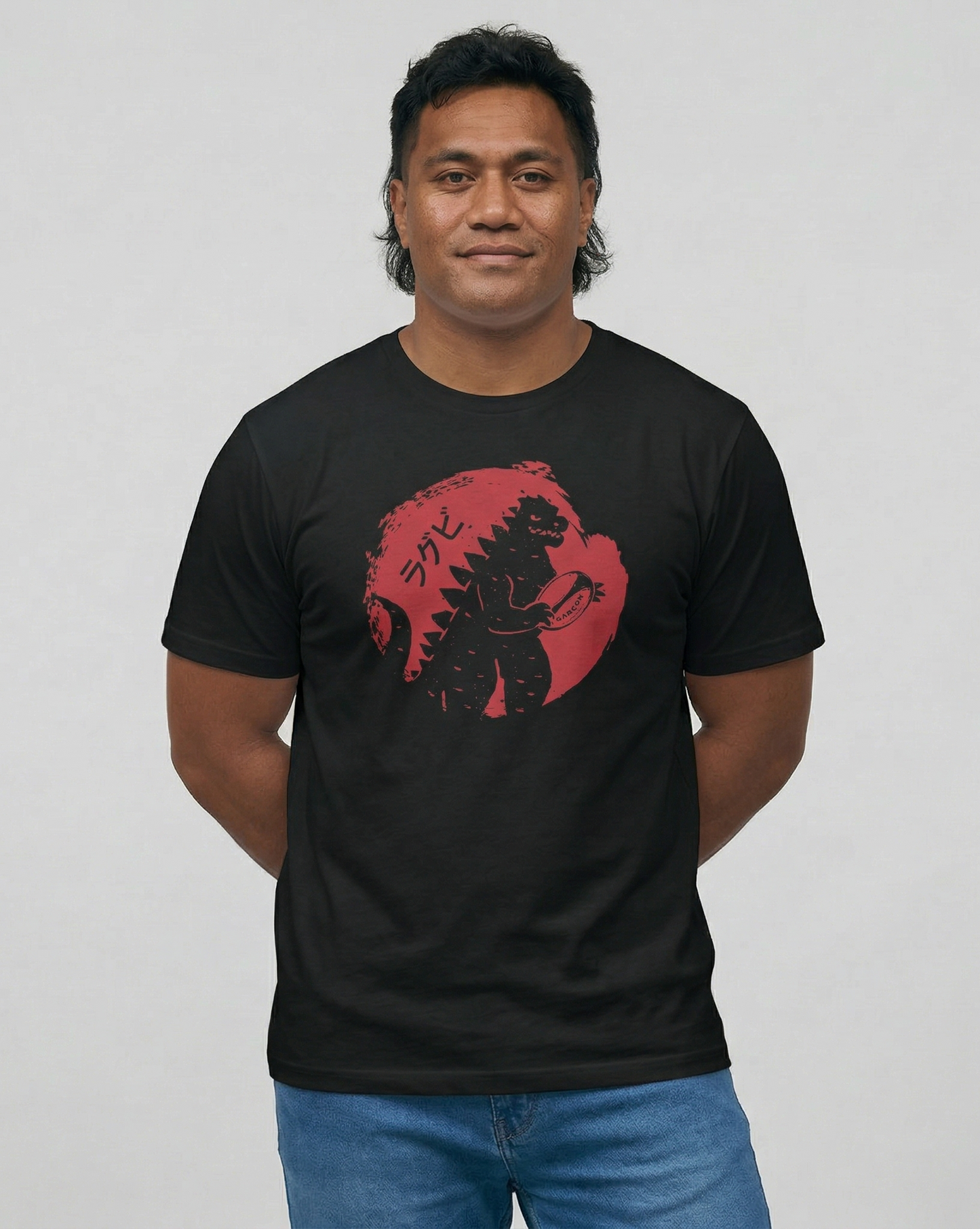 T-shirt Rugby Godzilla - Kaiju Japonais