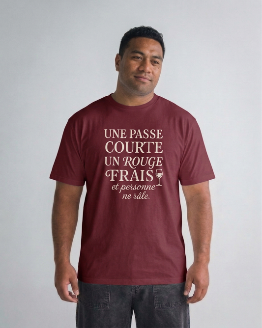 T-shirt Rugby Humour – Passe Courte & Rouge Frais