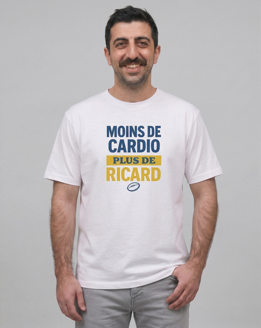 T-shirt Rugby Humour – Moins de Cardio, Plus de Ricard