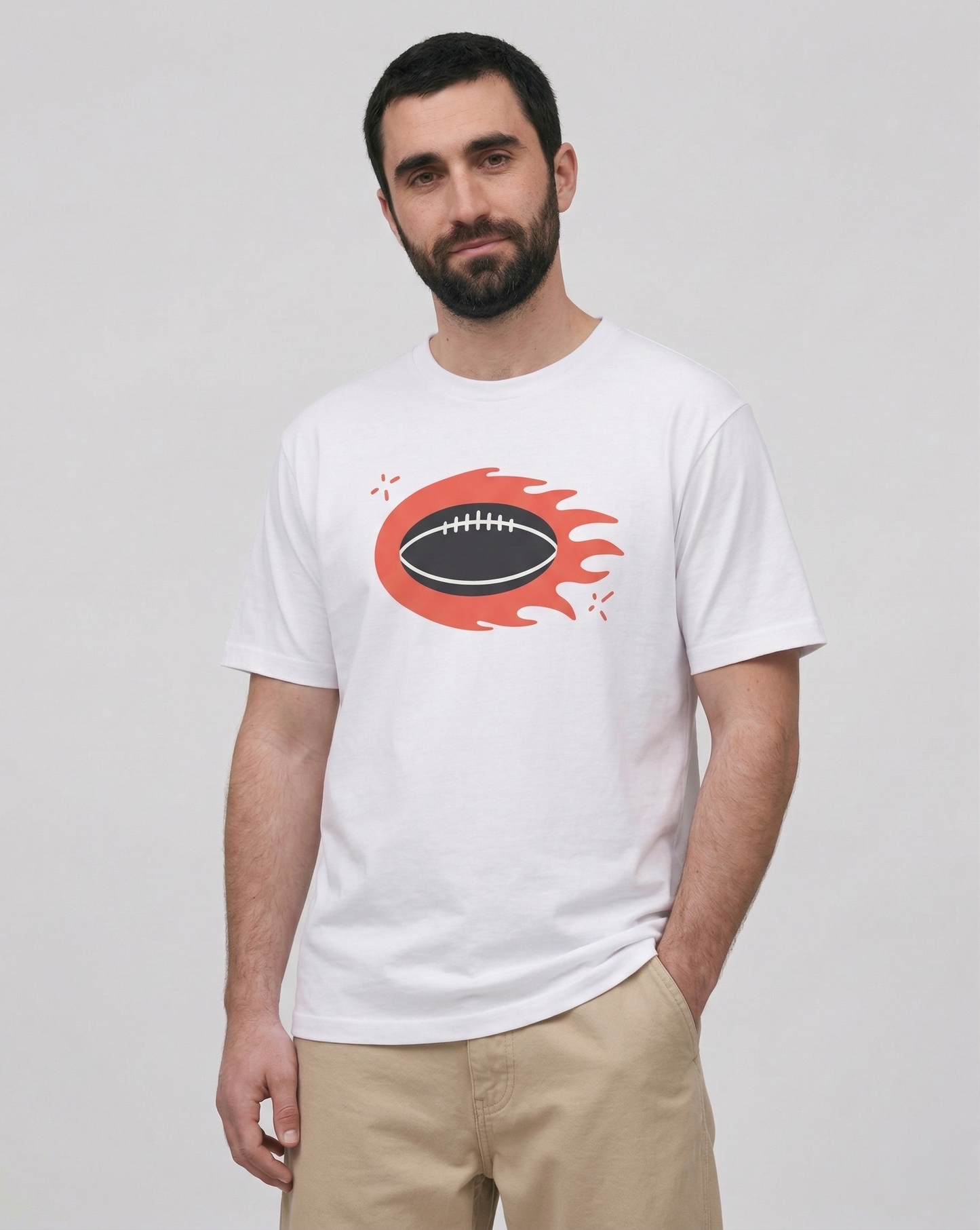 T-shirt Rugby Explosif – Ballon en Feu