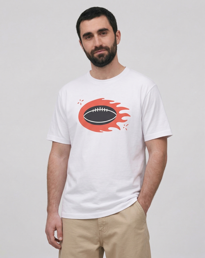 T-shirt Rugby Explosif – Ballon en Feu