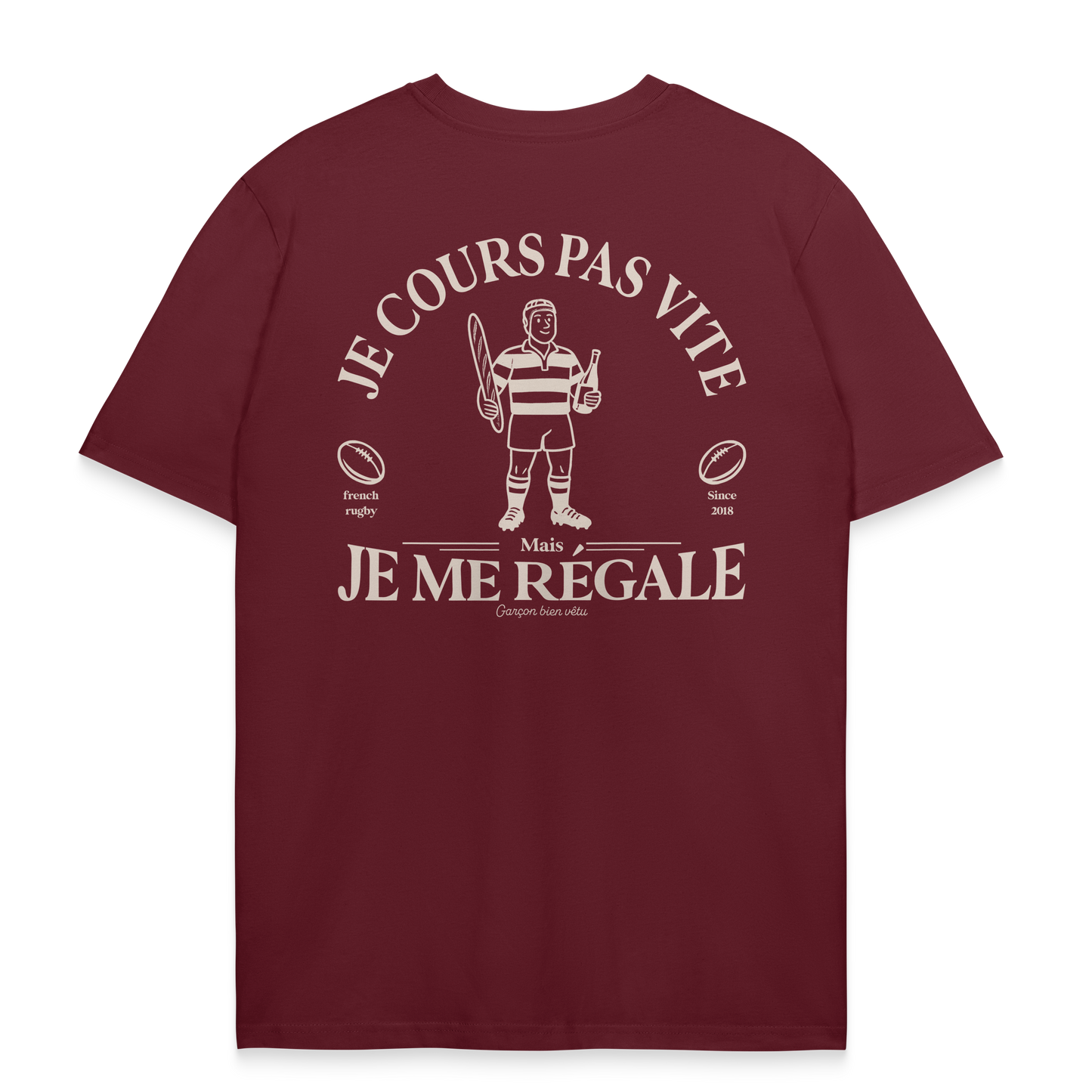 T-shirt Rugby Vintage – Je Cours Pas Vite Mais Je Me Régale