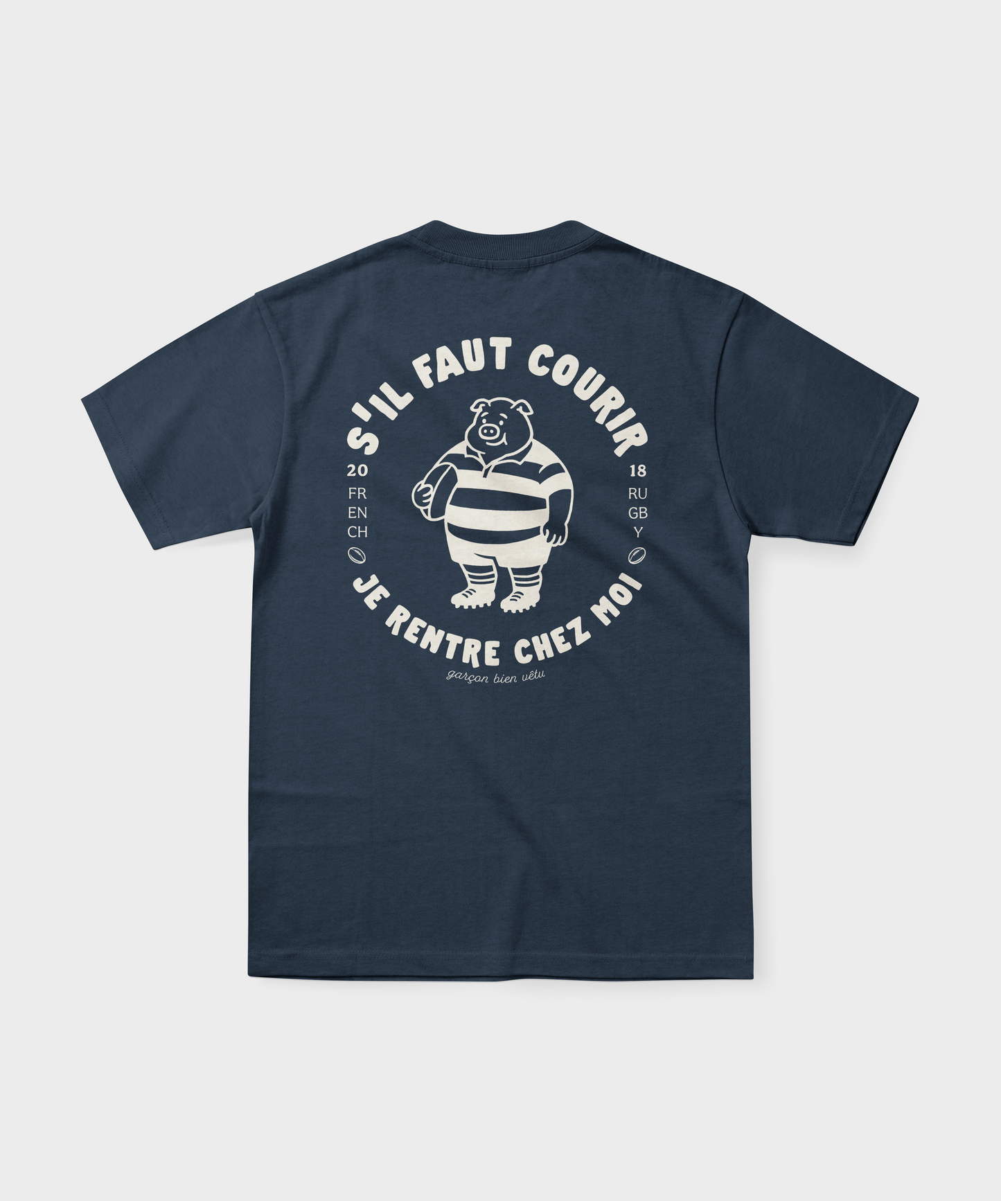 T-shirt rugby – S’il faut courir je rentre chez moi