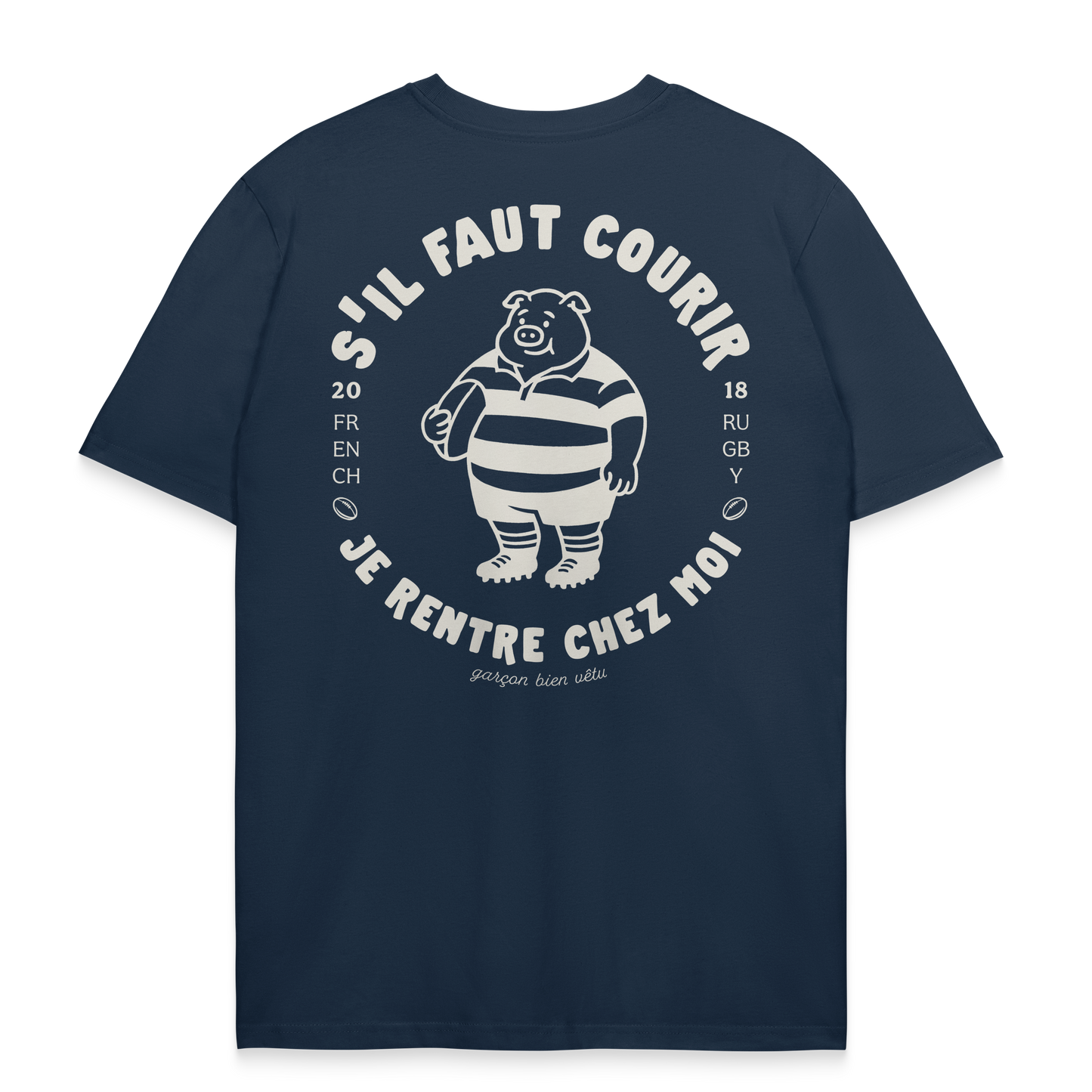 T-shirt rugby – S’il faut courir je rentre chez moi