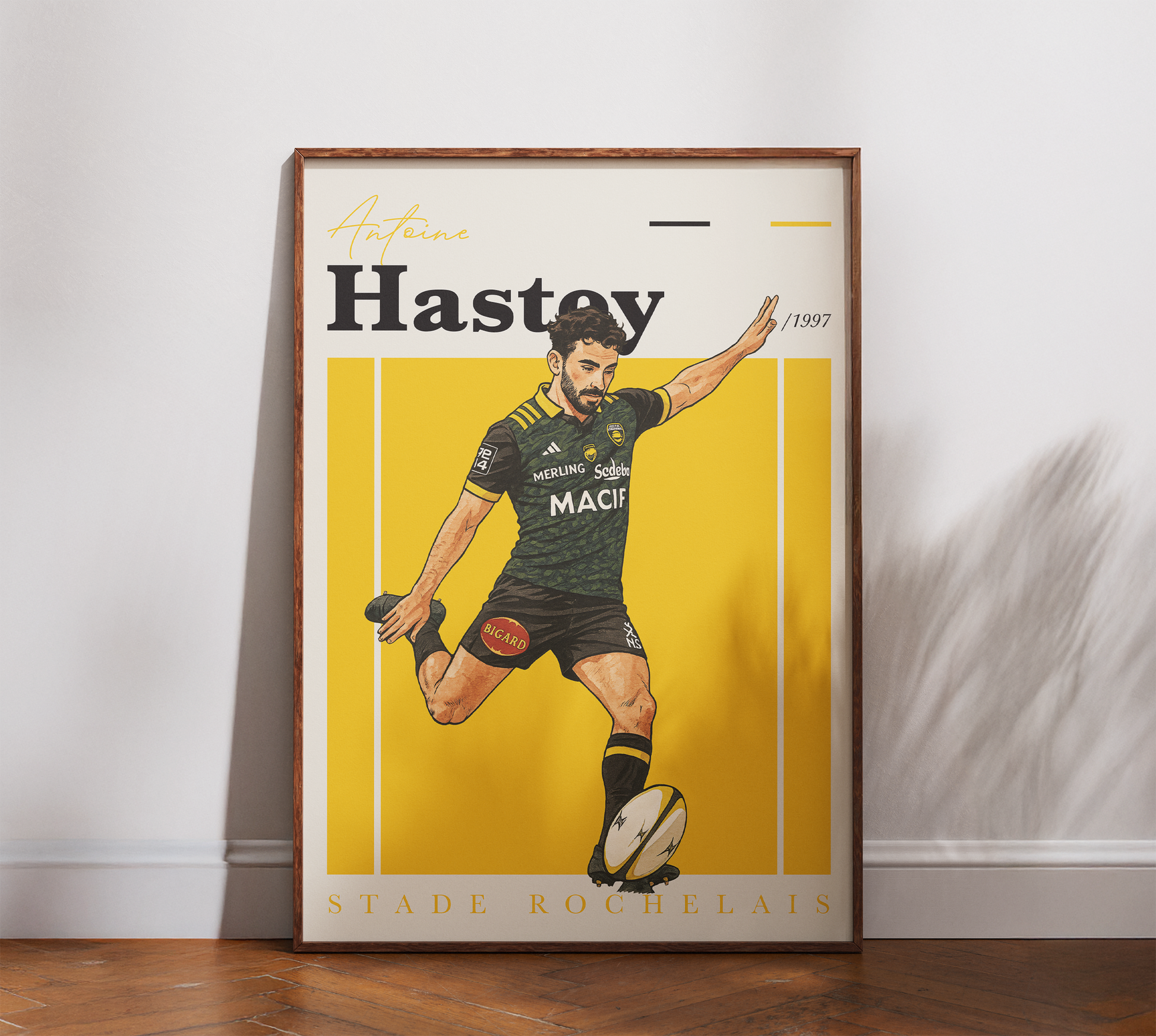 Affiche Stade Rochelais – Antoine Hastoy-Garçon bien vêtu